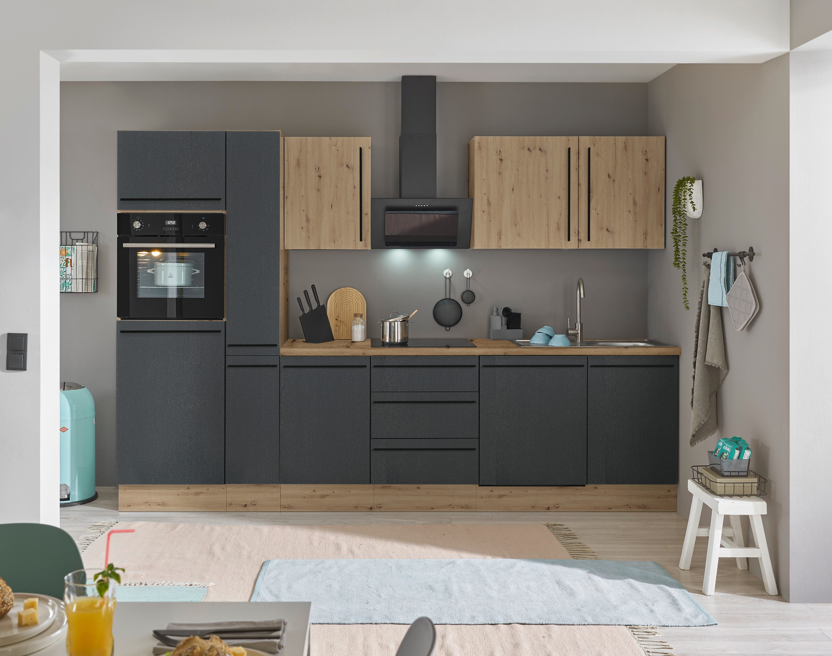 KOCHSTATION Küchenzeile Florida, Breite 310 cm, wahlweise mit E-Geräten,Sof günstig online kaufen