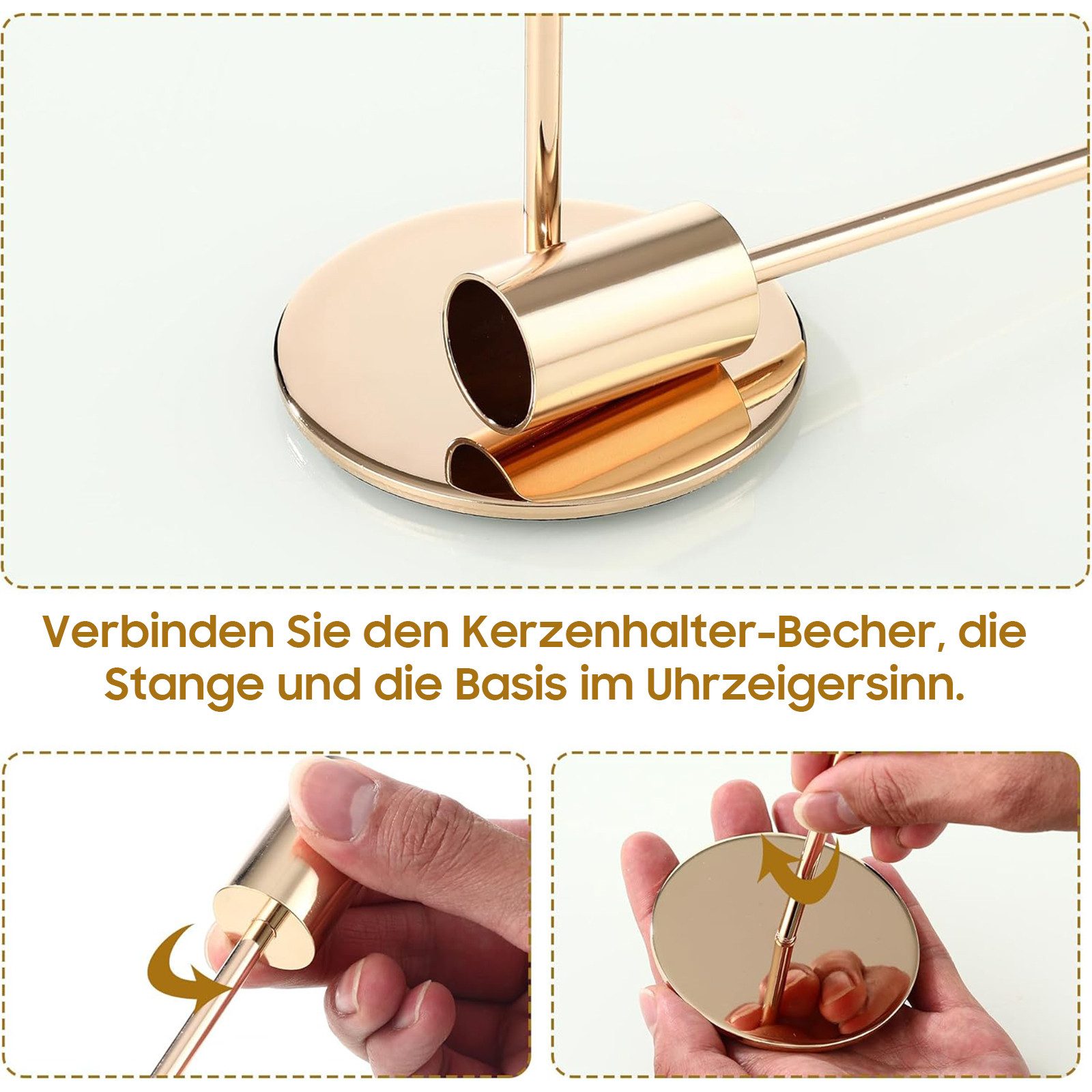SURFOU Kerzenständer Kerzenhalter 6er-Set Kerzenhalter, Kerzenständer, Metall, (Set, 6 St., 6x Kerzenständer), Metall Kerzenhalter, 33/28/23cm