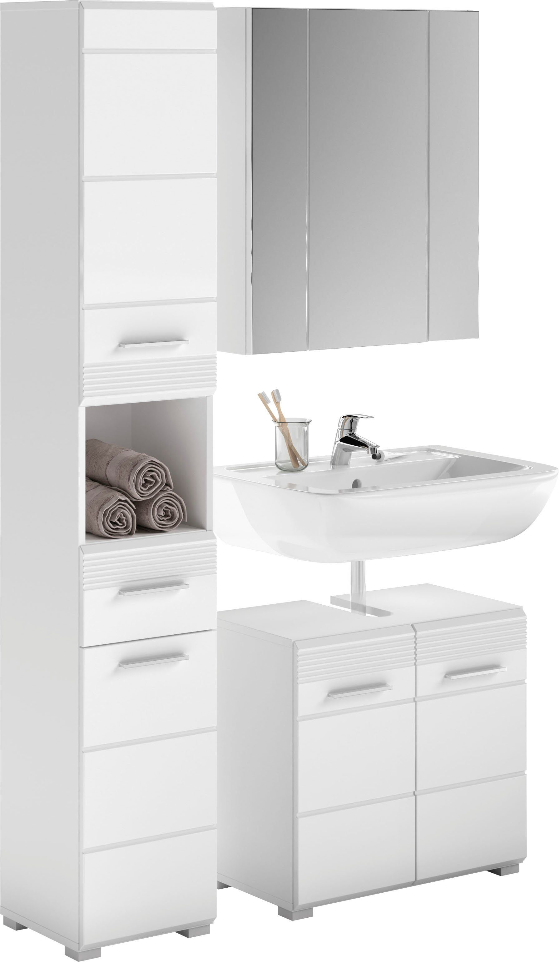 INOSIGN Badmöbel-Set Malmö, 3 teilig, bestehend aus:, (Set, 3-St), Hochschr günstig online kaufen