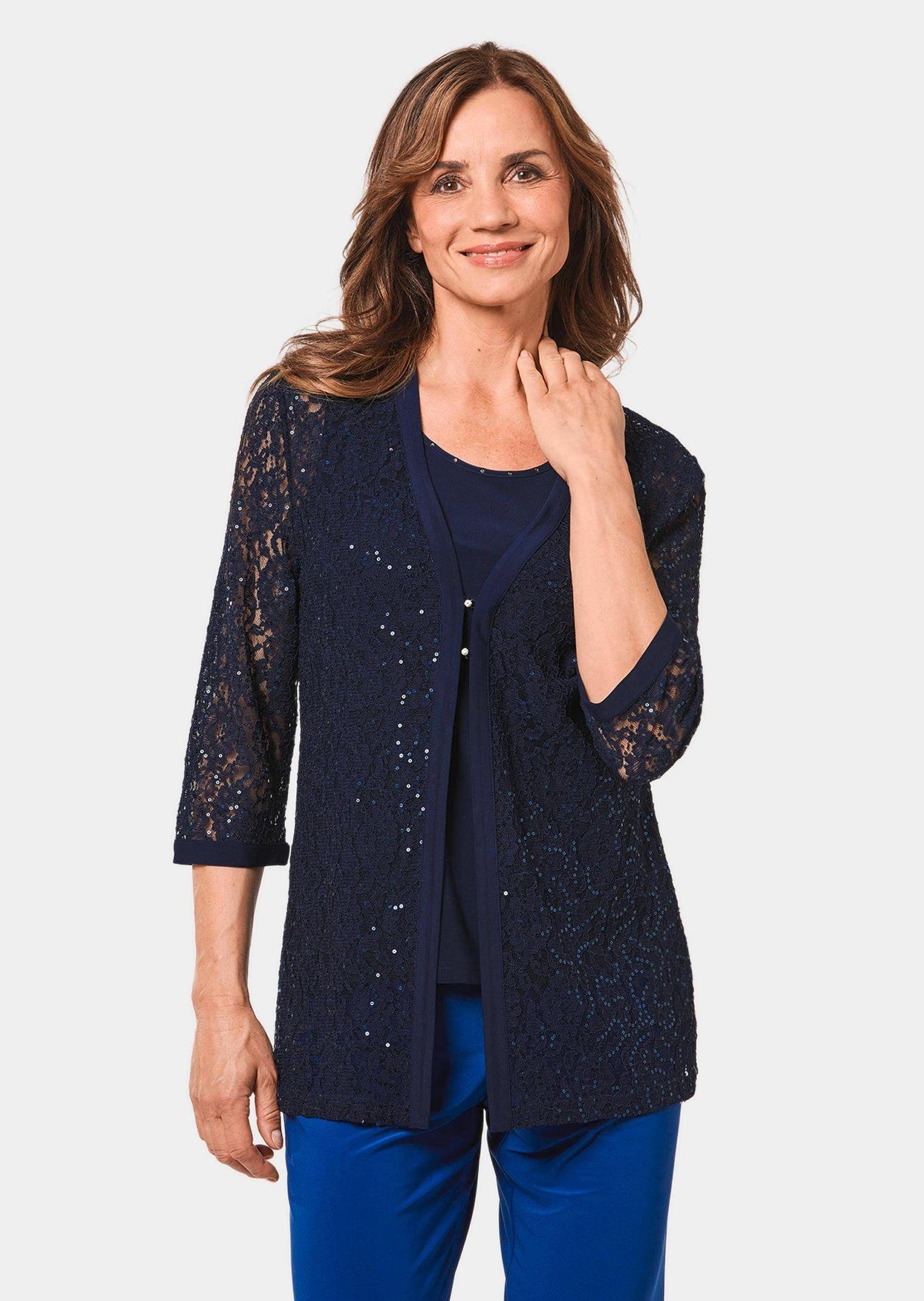 GOLDNER Blouson Figurumspielendes Spitzenjäckchen mit Pailletten günstig online kaufen