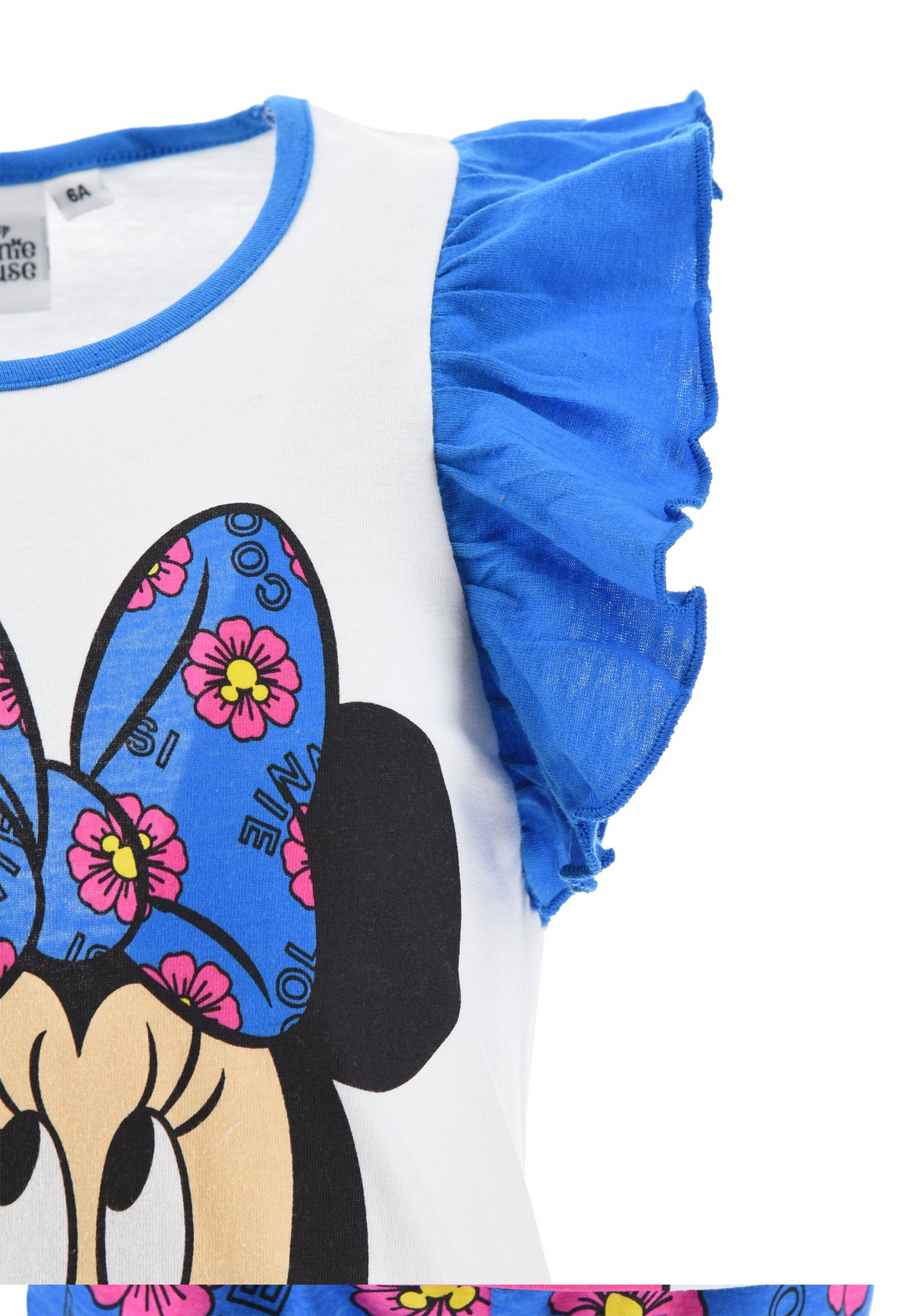 Mouse Schlafanzug tlg) (2 Mädchen Pyjama Shorty Minnie Blau Disney Sommer