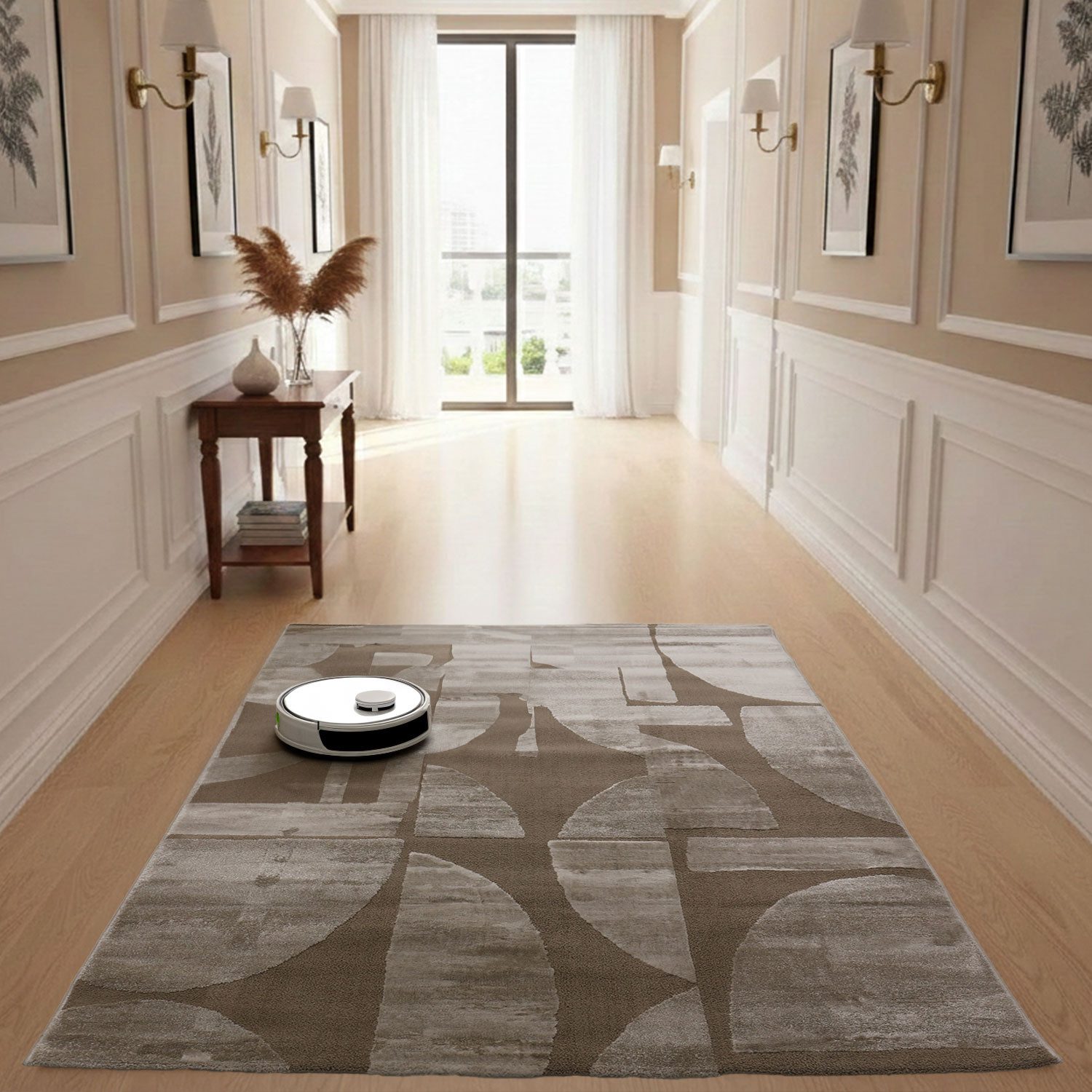 Vimoda Teppich Wohnzimmer Boho Optik Skandinavisch Hochtief in Creme, Rechteckig, Höhe: 11 mm, Läufer Teppich Schlafzimmer Esszimmer – Bild 4 von 5