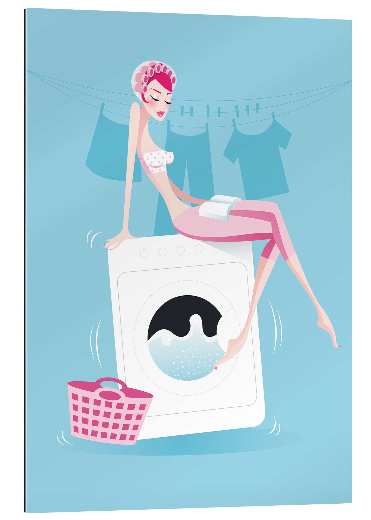 Posterlounge XXL-Wandbild Editors Choice, Waschtag, Badezimmer Illustration