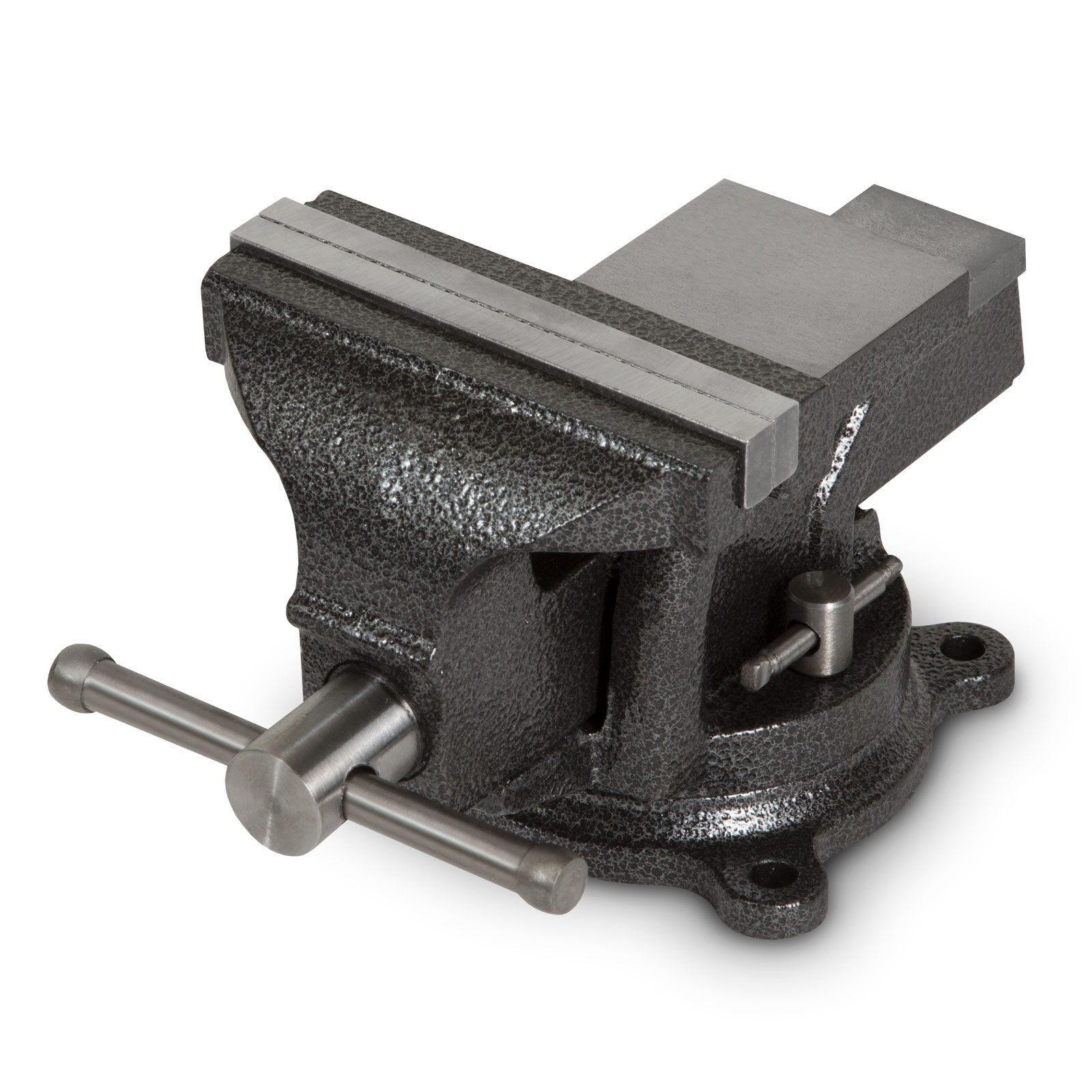 EBERTH Schraubstock Gusseisen mit Amboss, 125mm Backenbreite, 130mm Gesamthöhe, 360° drehbar,110mm Ø Teller,87mm maximale Spannweite,Schraubstock groß