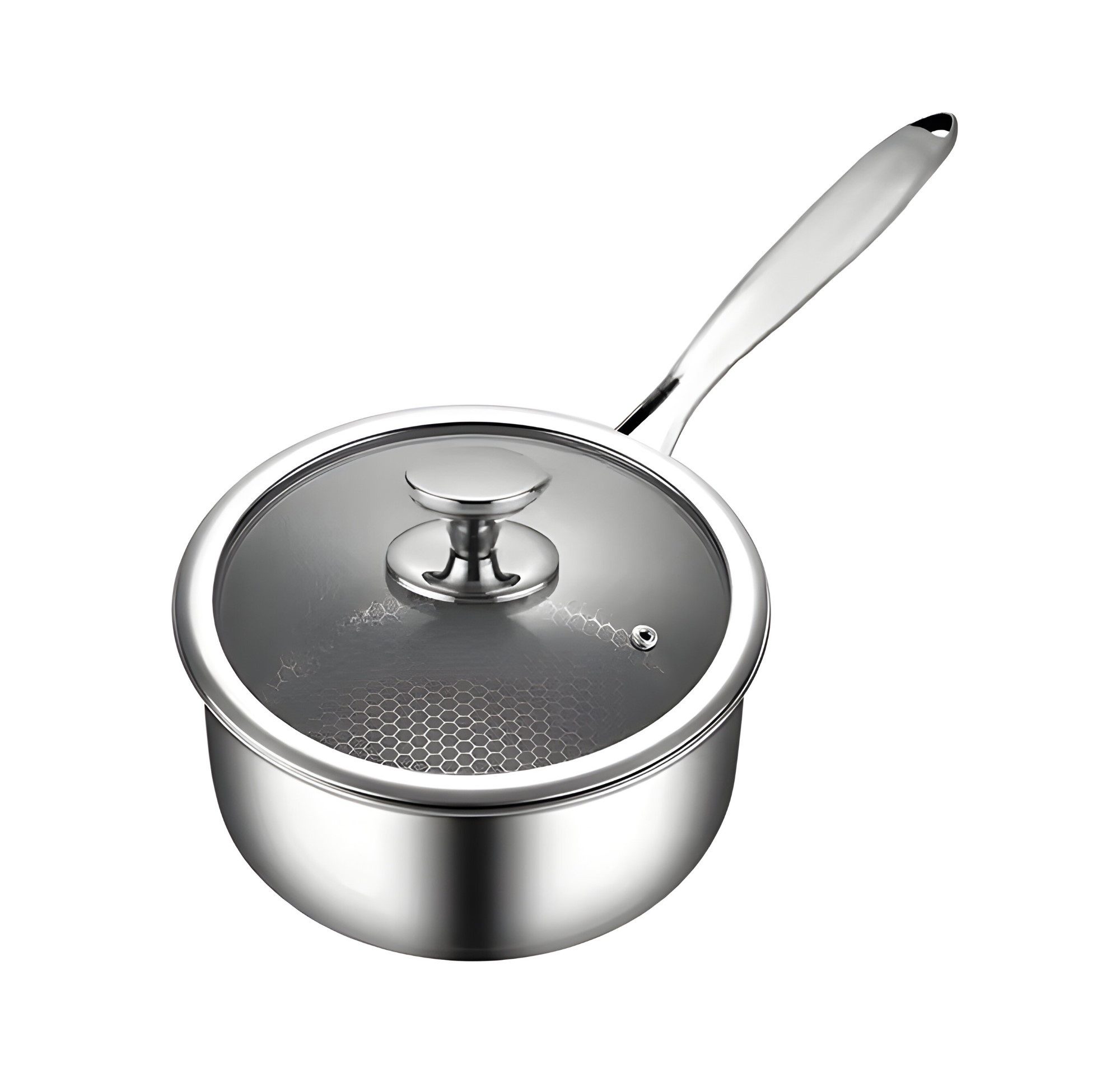 Cheffinger Sauteuse Saucentopf mit Deckel aus hochwertigem Edelstahl ⌀24 cm Wabenstruktur