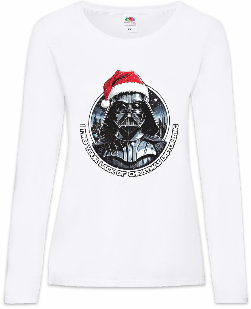 Langarmshirt Disturbing Christmas Damen Langarmshirt Wars Force Merry Darth Holy