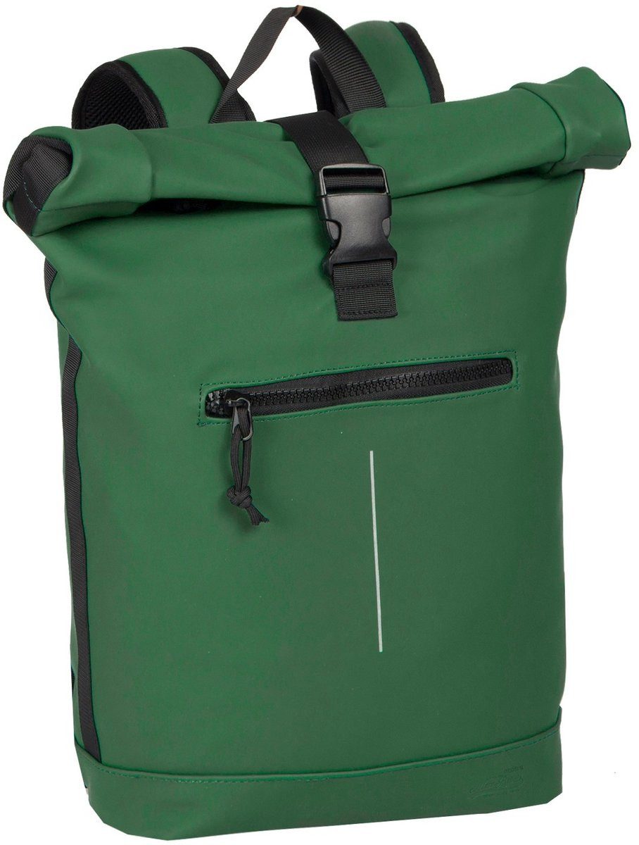 NEW REBELS Rucksack Mart Wasserabweisende Rolltop Laptoprucksack 15,6 Zoll Grün, mit Laptopfach