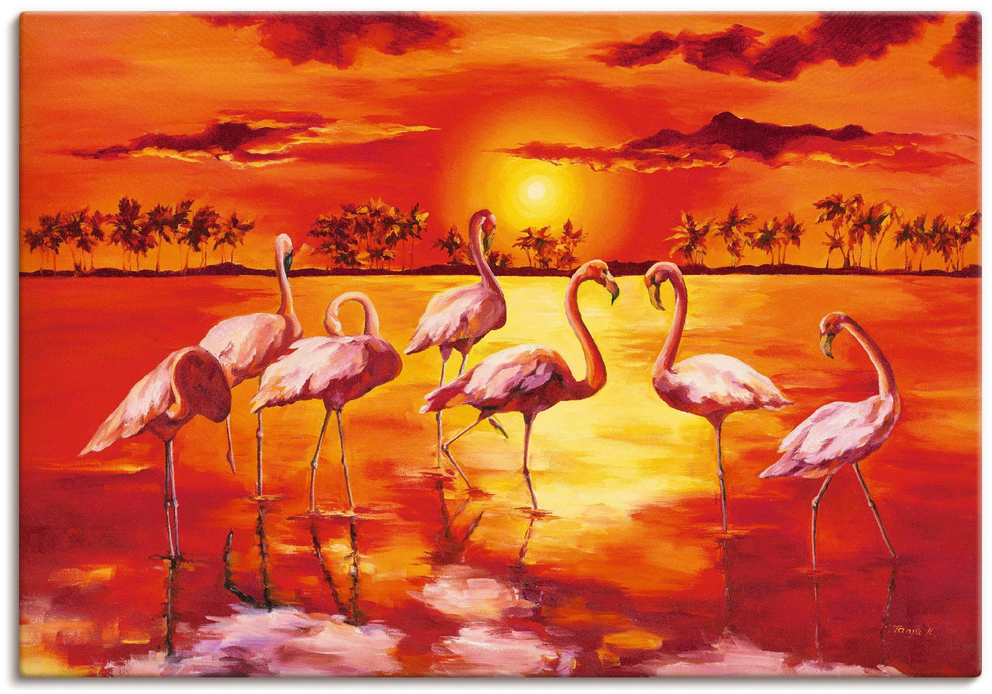 Artland Wandbild Flamingos, Vögel (1 St), als Alubild, Leinwandbild, Wandaufkleber oder Poster in versch. Größen