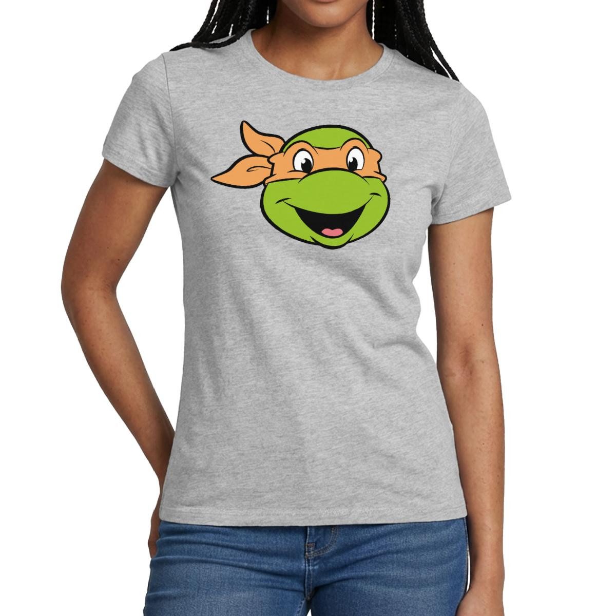 T-Shirt Teenage Mutant Ninja Turtles Michelangelo Kostüm Karneval Frauen T-Shi