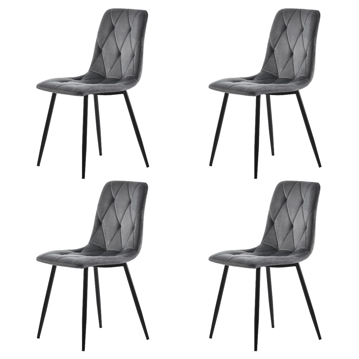 4-Fußstuhl 4St, Polsterstuhl Design Stuhl, Tragfähigkeit 150kg, Küchenstuhl