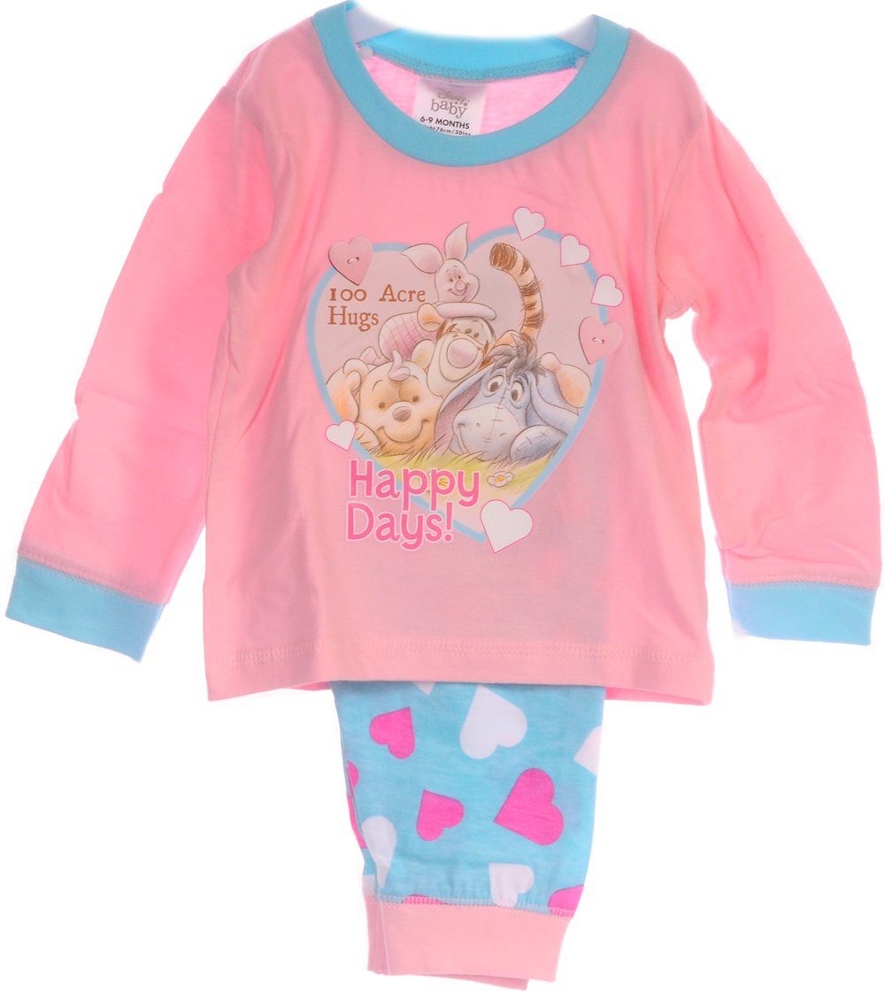 Pyjama Schlafanzug Hose Langarmshirt für Babys und Kinder in Rosa Türkis aus Baumwolle, 62 68 74 80 86 92 98 104