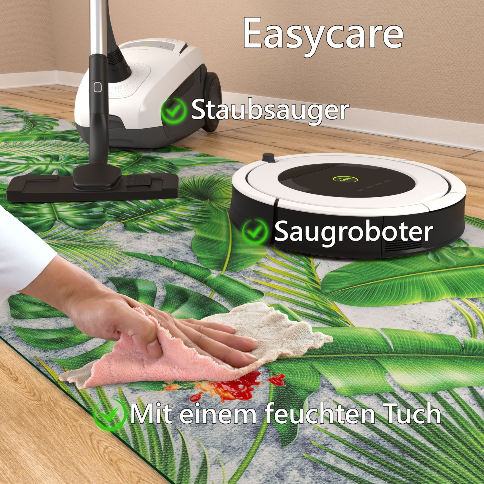 ANRO Küchenläufer Küchenteppich Teppichläufer Läufer EADA, Eckig, Höhe: 3 mm, PVC