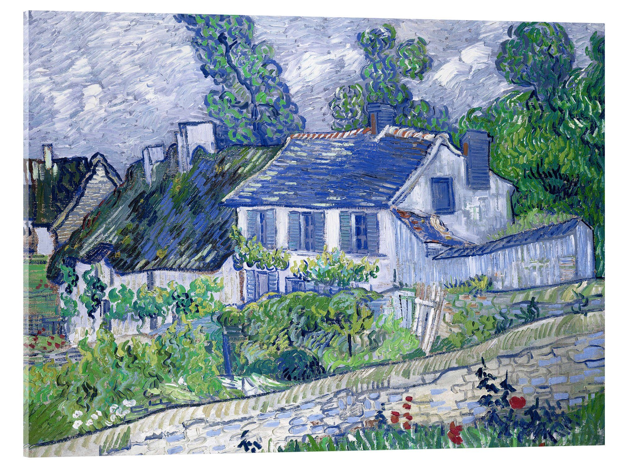 Posterlounge Wandbild Häuser in Auvers, Vincent van Gogh, erhältlich als Poster, Leinwandbild, Wandsticker oder Acrylglasbild