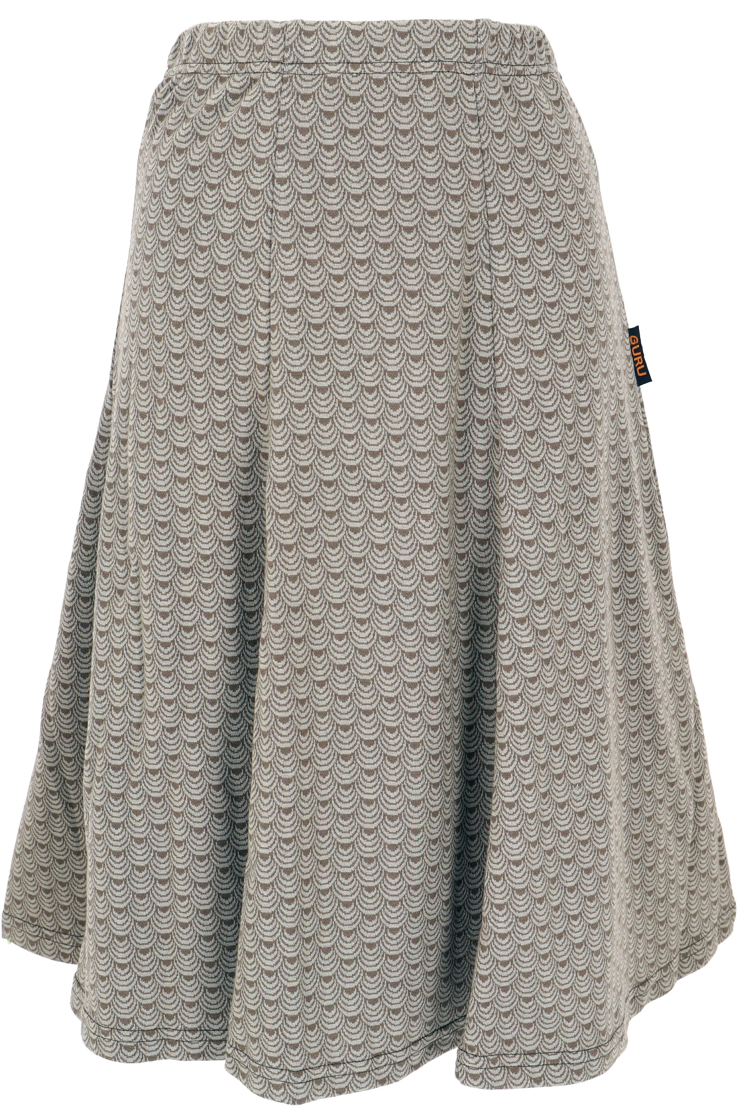 Guru-Shop Minirock Rock aus Bio-Baumwolle, Jacquard Rock - taupe Ethno Styl günstig online kaufen