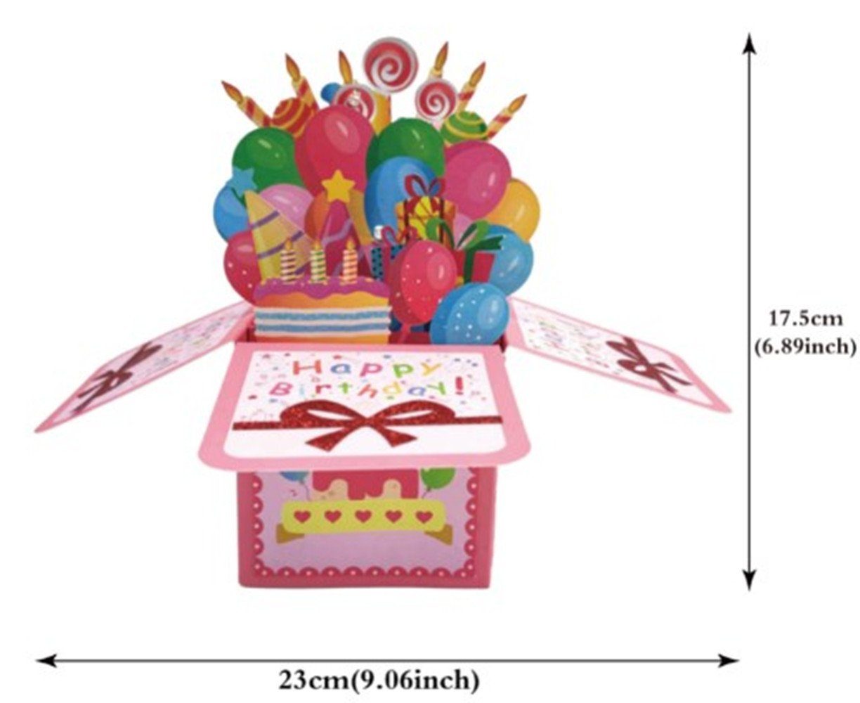 & Klappkarte 3D Geburtstagskarten,Geburtstagsgeschenke pink XDeer Geburtstagskarte,MUSIK KERZE, LICHTER & Grußkarten AUSBLASBARE
