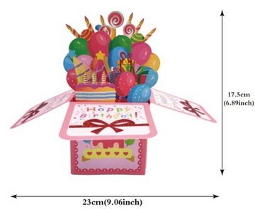 XDeer Grußkarten Geburtstagskarte,MUSIK & LICHTER & AUSBLASBARE KERZE, Klappkarte 3D Geburtstagskarten,Geburtstagsgeschenke