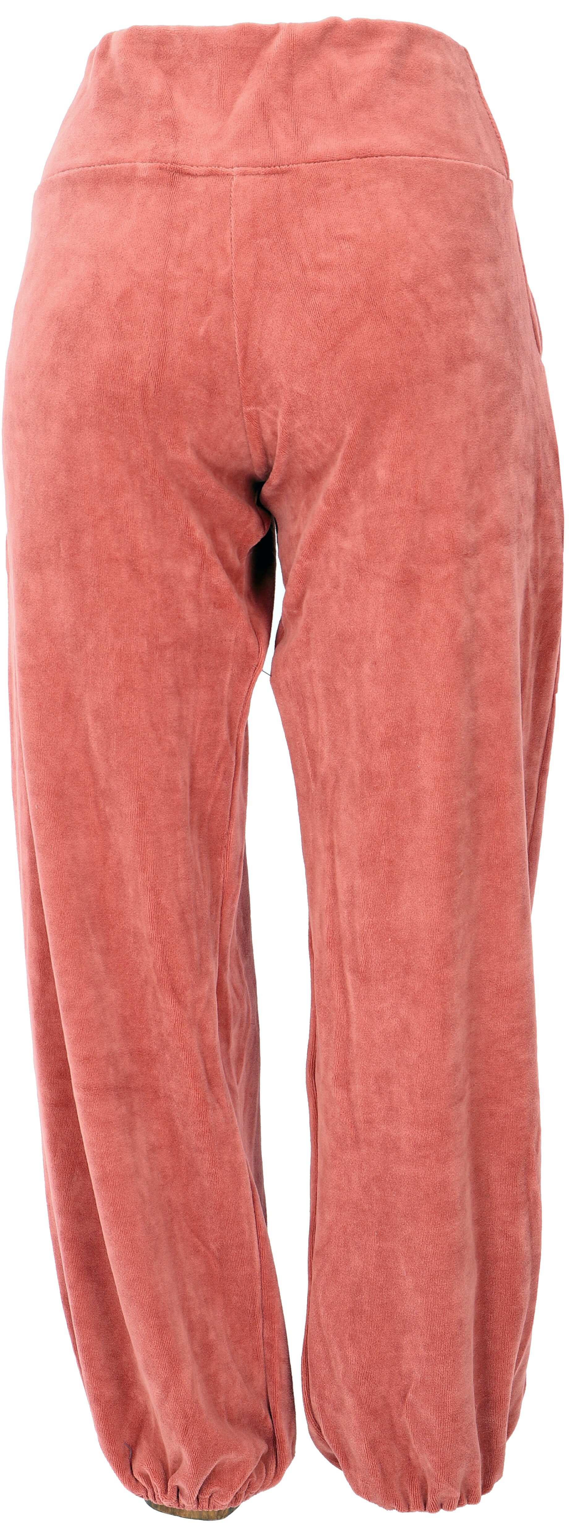 Guru-Shop Relaxhose Boho Samt Pluderhose, Wohlfühlhose, Yogahose -.. alternative Bekleidung