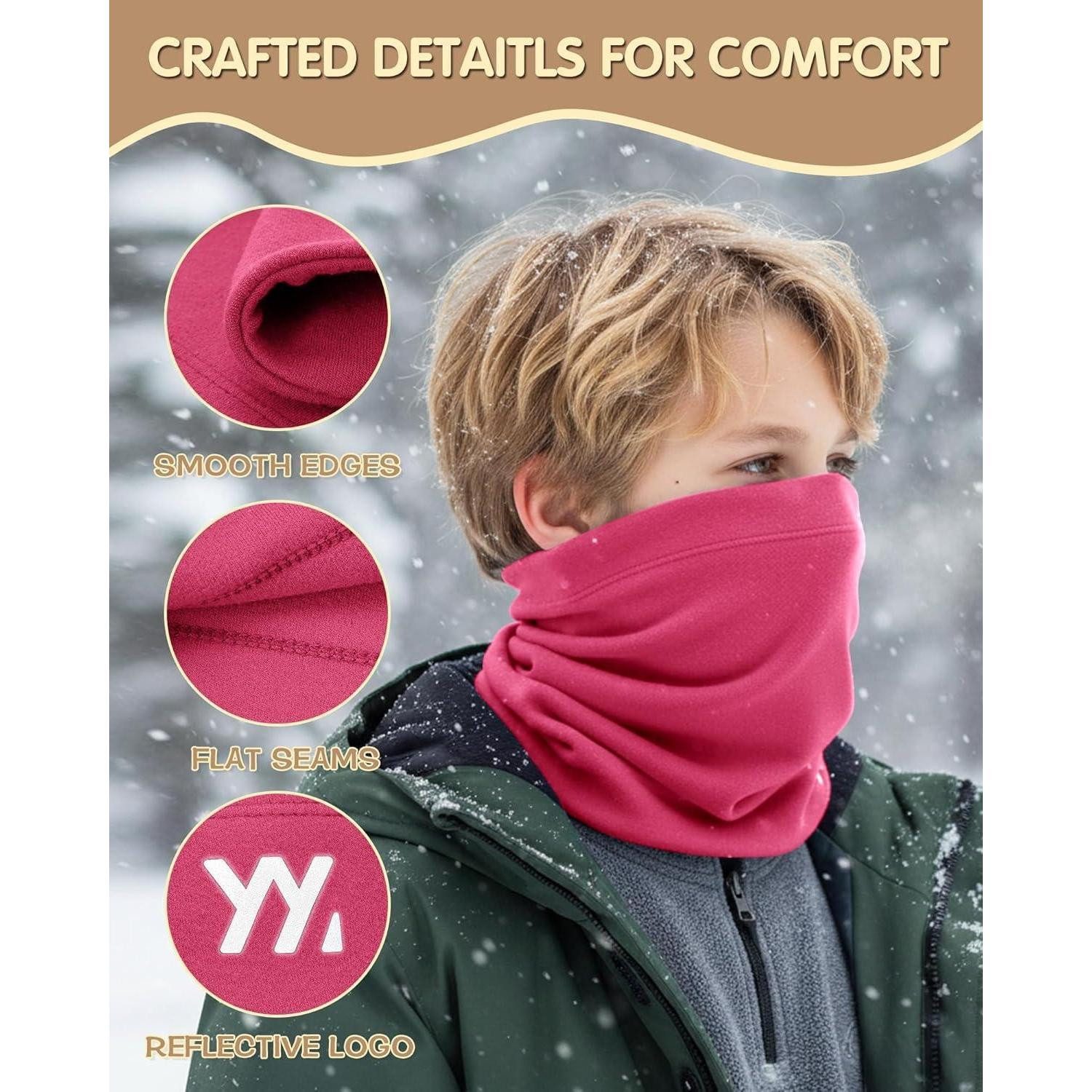 LuxusKollektion Multifunktionstuch Schlauchschal Kinder Loop Winter Jungen Mädchen Sport Magenta