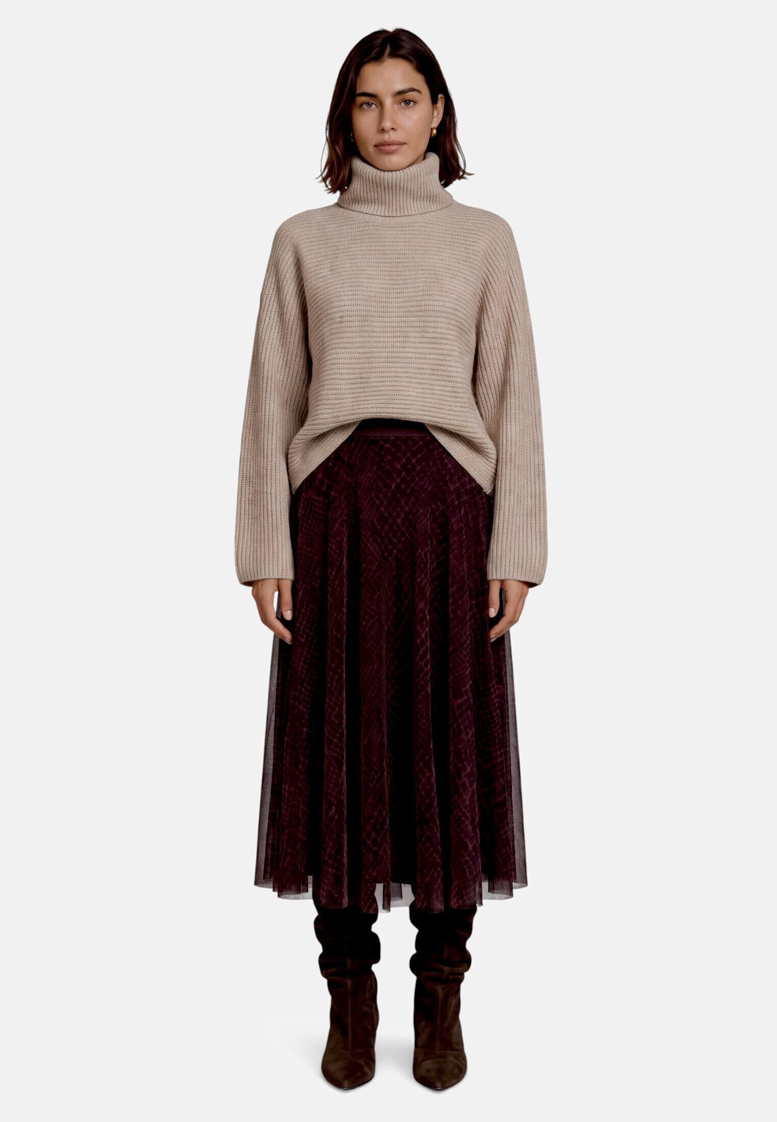 Zero Strickpullover Damen mit Fledermausärmeln (1-tlg) Struktur