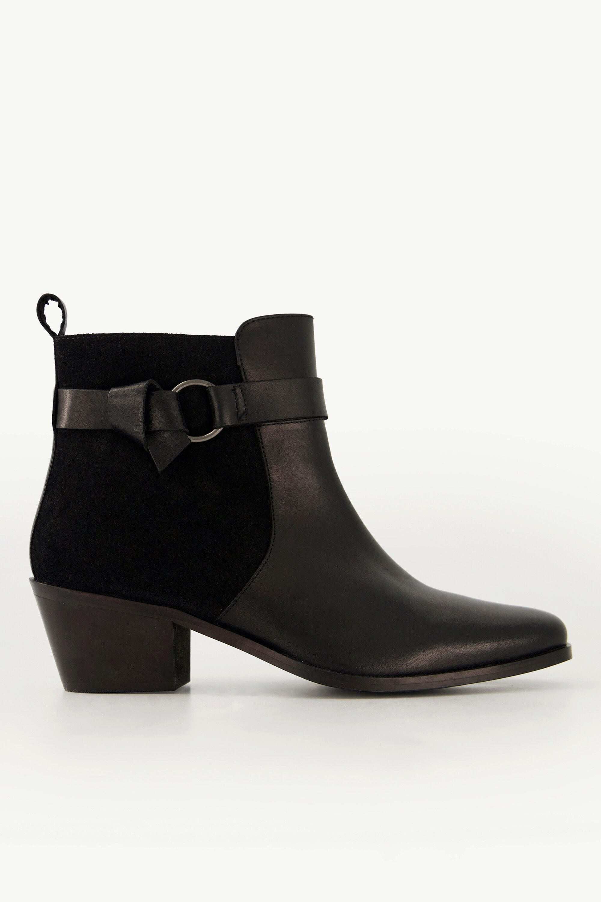 Ulla Popken Leder-Stiefeletten Ledermix Wechselfußbett Weite H Stiefel günstig online kaufen