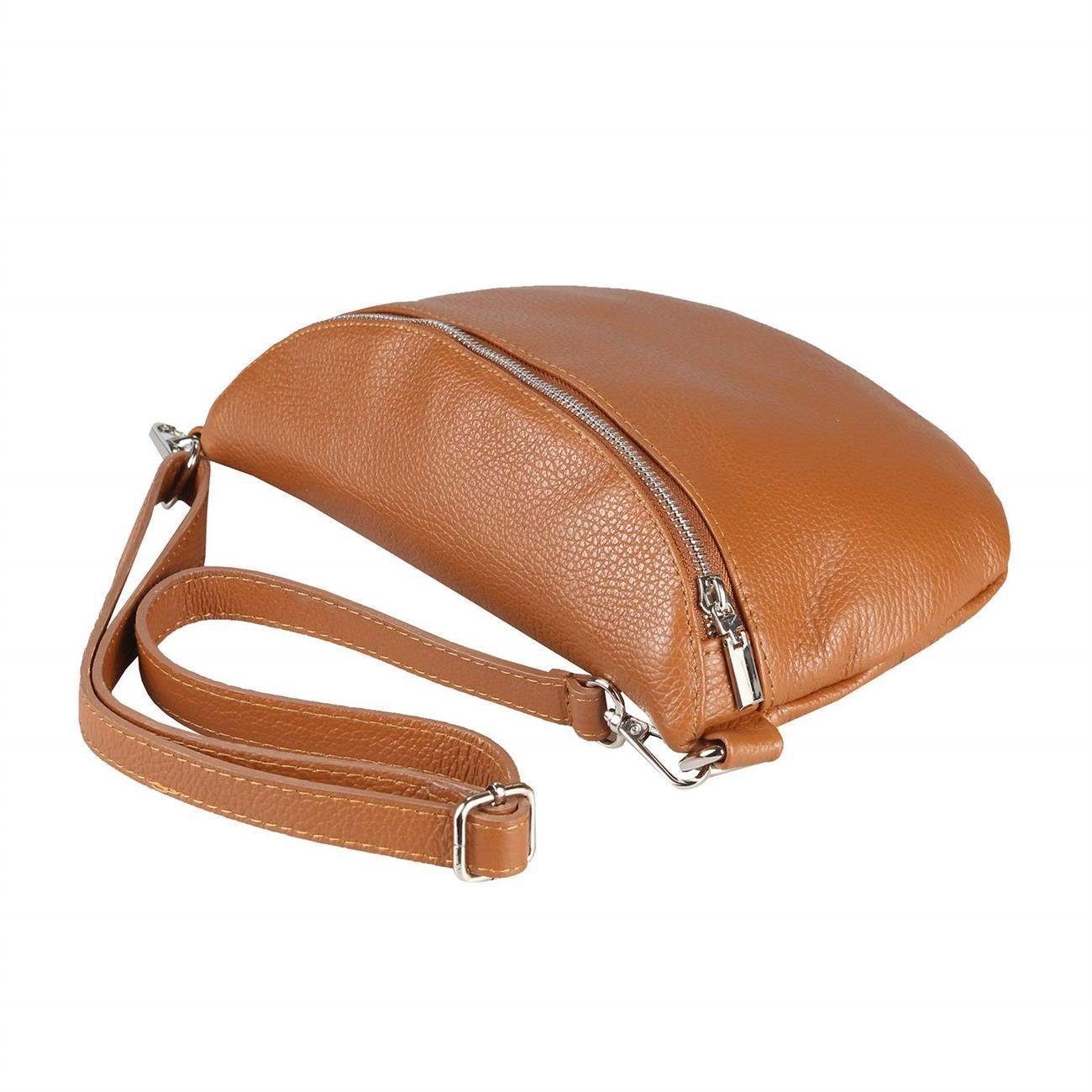 ITALYSHOP24 Bauchtasche Damen Leder Gürteltasche Hüfttasche CrossBody Handytasche, als Schultertasche, CrossOver, Umhängetasche tragbar