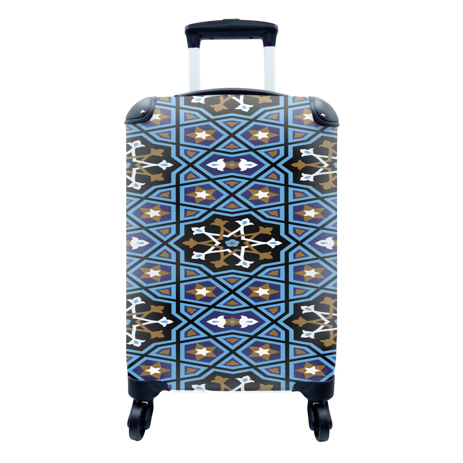 MuchoWow Handgepäckkoffer Mosaik - Asien - Muster, 4 Rollen, Reisetasche mit rollen, Handgepäck für Ferien, Trolley, Reisekoffer