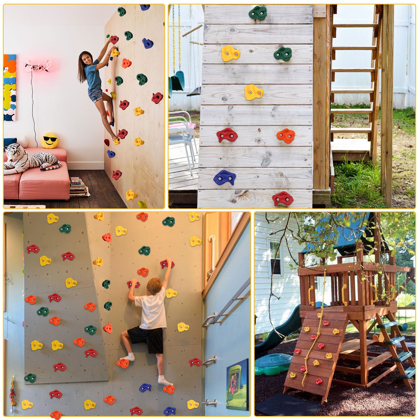 Clanmacy Klettergriff 50X Klettergriffe Outdoor Klettersteine Baumklettergriffe