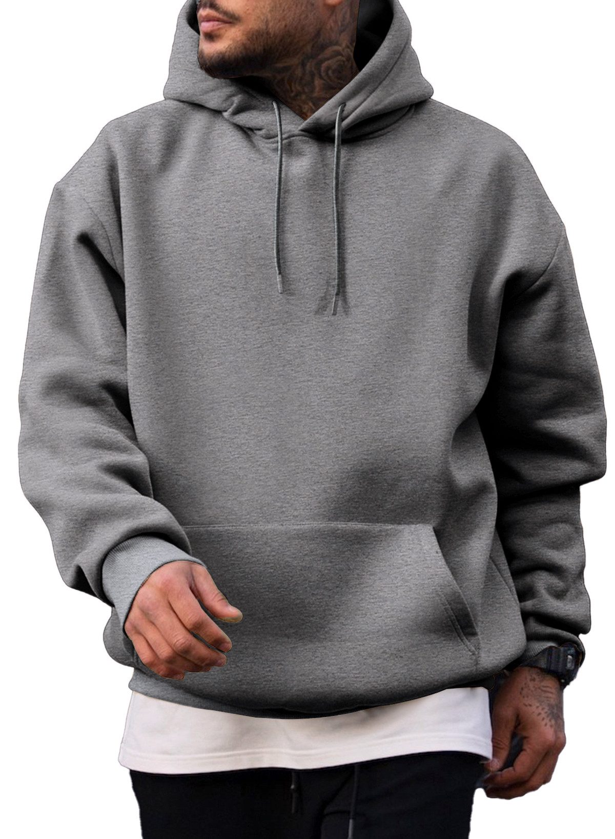 JMIERR Hoodie Hoodie Herren mit Taschen Sweatshirt Männer Baumwolle Kapuzenpullover (Sweatshirt) Baumwolle