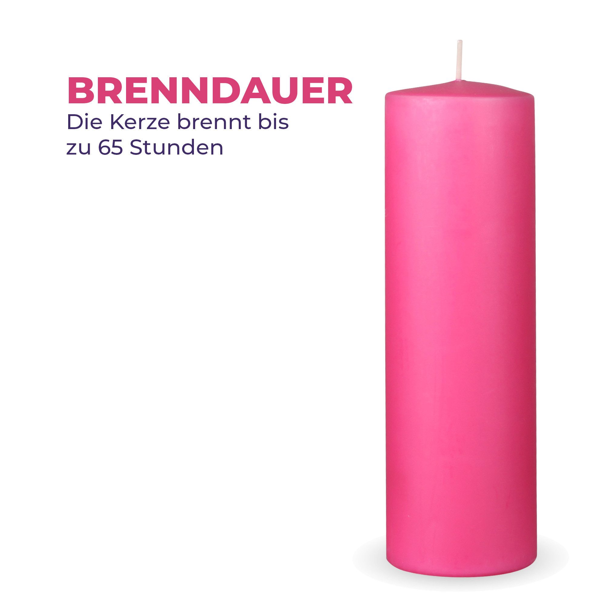 HS Candle Stumpenkerze Säulenkerze Ø7cm (4-tlg), Wachskerzen - unparfümiert günstig online kaufen