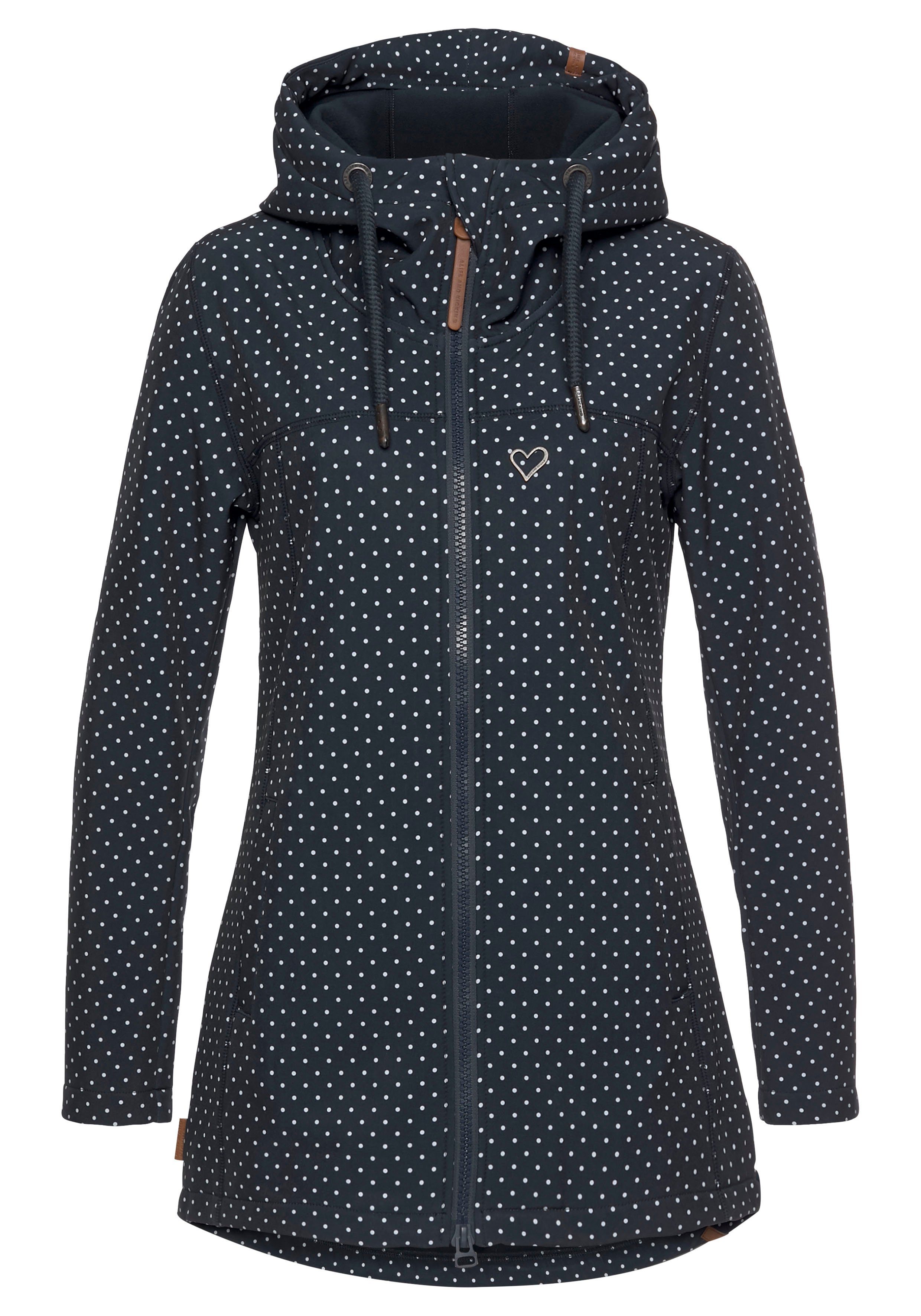Alife & Kickin Outdoorjacke CharlotteAK D taillierter Parka mit Alloverprint & 2-Wege-Zipper