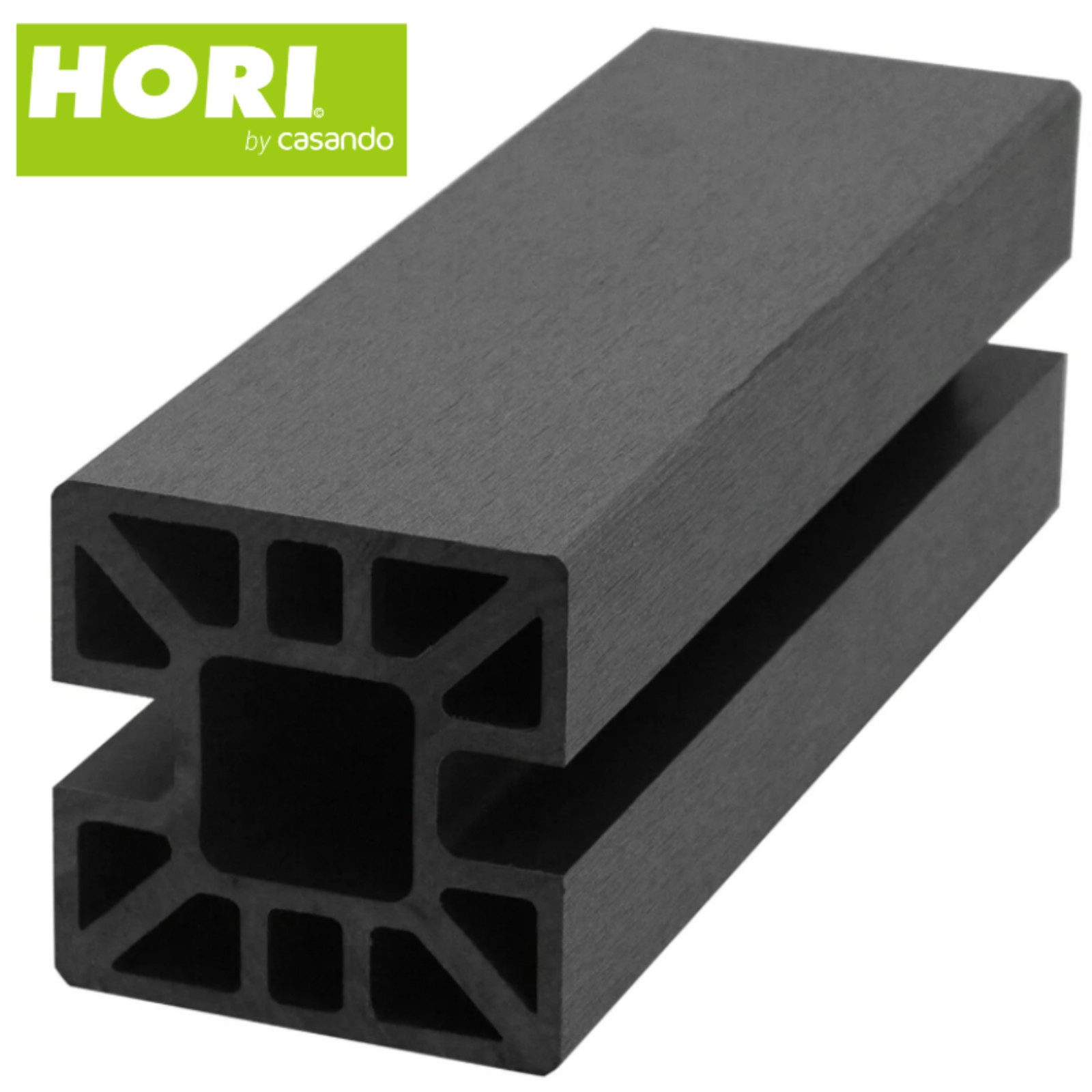 HORI Zaun HORI WPC Sichtschutzzaun Stecksystem, Gartenzaun witterungsbeständig, (Komplettset, 7-St., 1x Sichtschutzzaun 2x Verbindungspfosten 2x Konsole 2x Pfostenkappe), 1x Sichtschutzzaun 2x Verbindungspfosten 2x Konsole 2x Pfostenkappe