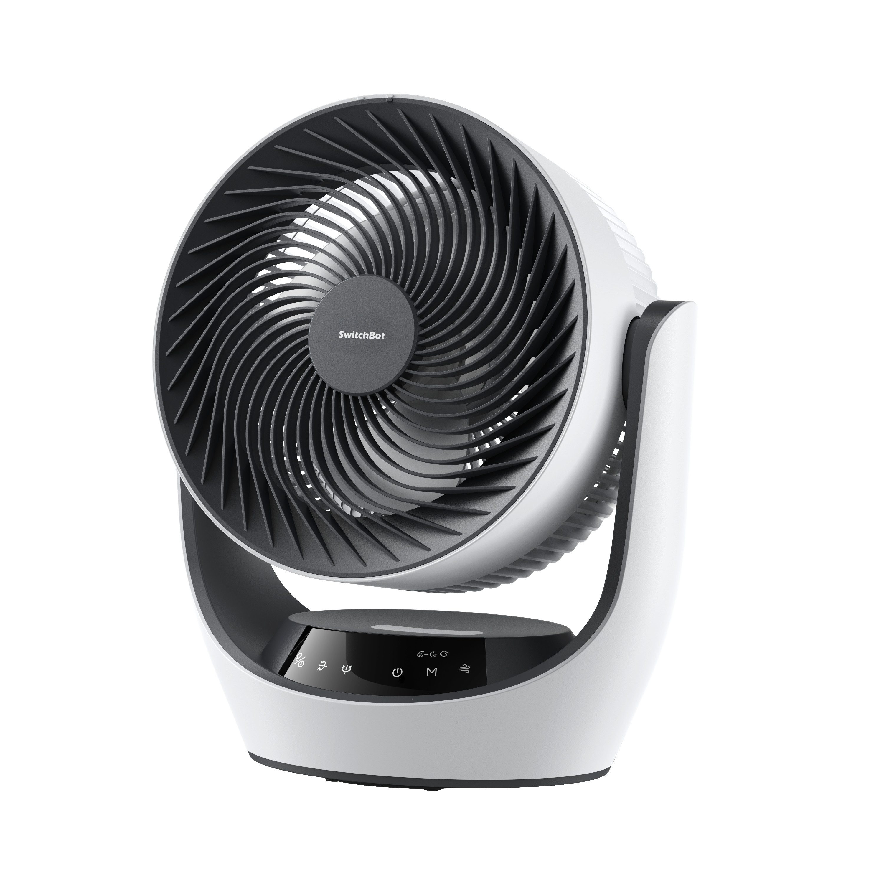 SwitchBot Tischventilator USB Tischventilator, leistungsstarker 24 dB leiser Umluftventilator, 4 Modi, 9-Std-Timer