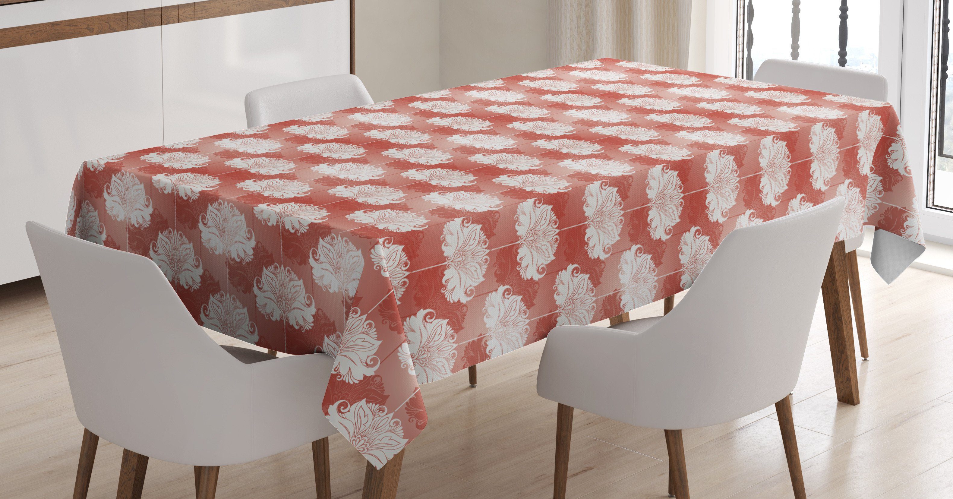 Abakuhaus Tischdecke Farbfest Waschbar Für den Außen Bereich geeignet Klare Farben, Antiquität Abstrakt Barock Floral | Tischdecken