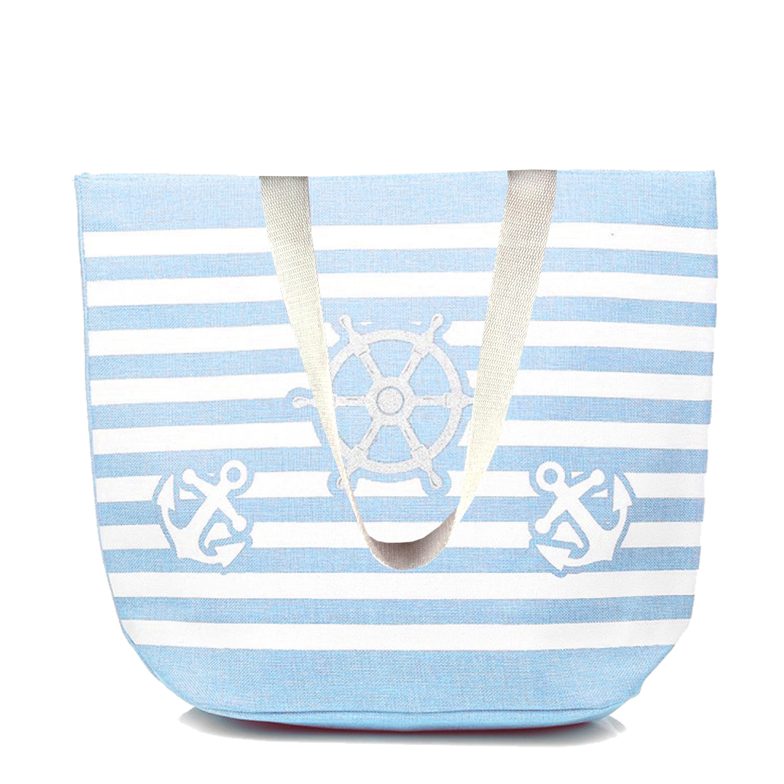 BambiniWelt by Rafael K. XL-Strandtasche Strandtasche mit Reißverschluss Beachbag Shopper Schultertasche