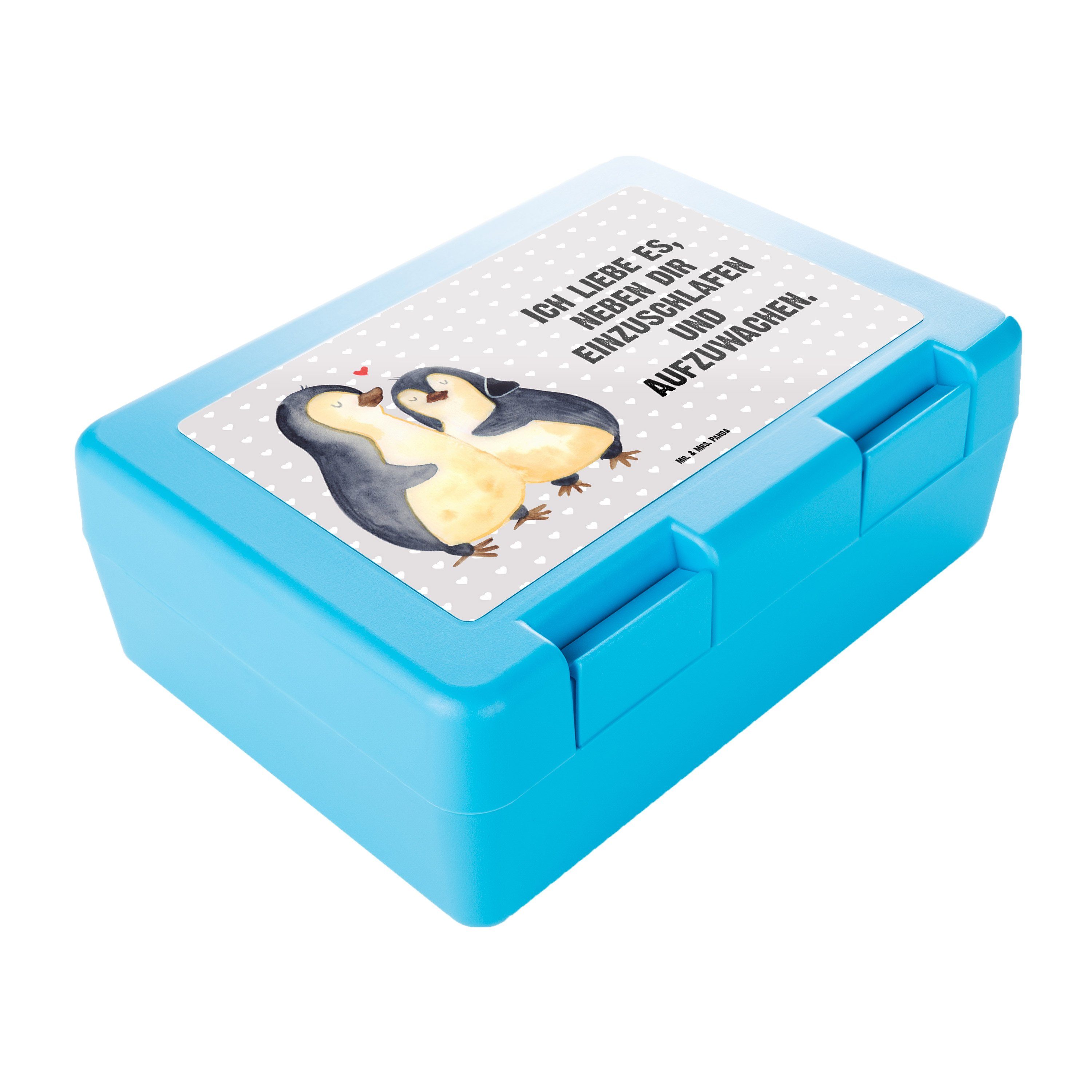 Snackbox, - Panda Premium (1-tlg) Butterdose - Kunststoff, Jahrestag, Pastell Mr. Pinguine Grau Mrs. Geschenk, & Einschlafen