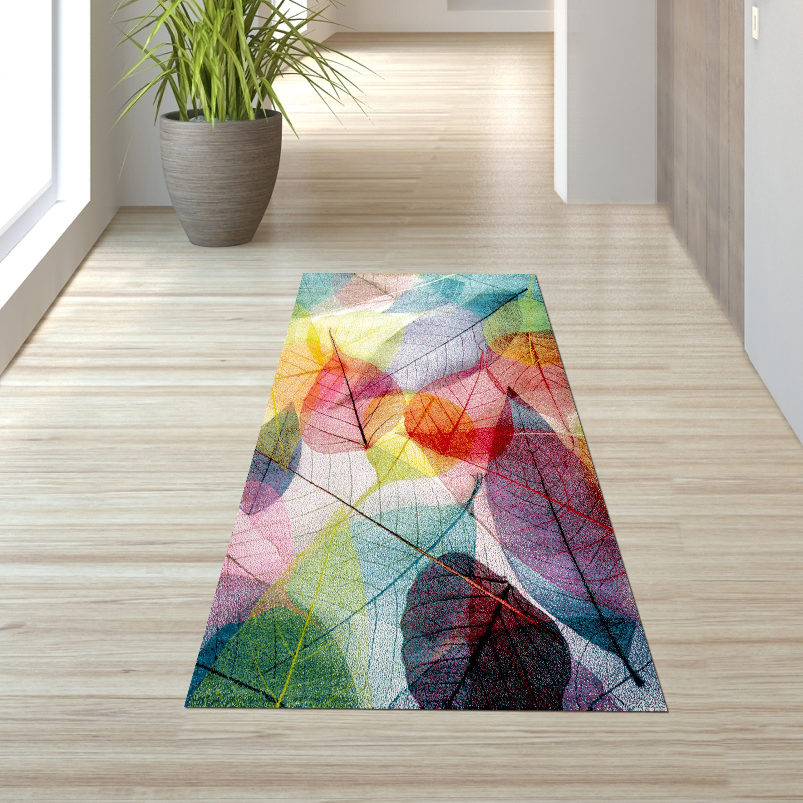 TeppichHome24 Teppich Teppich Wohnzimmer Laub bunt, rund, Höhe: 13 mm günstig online kaufen