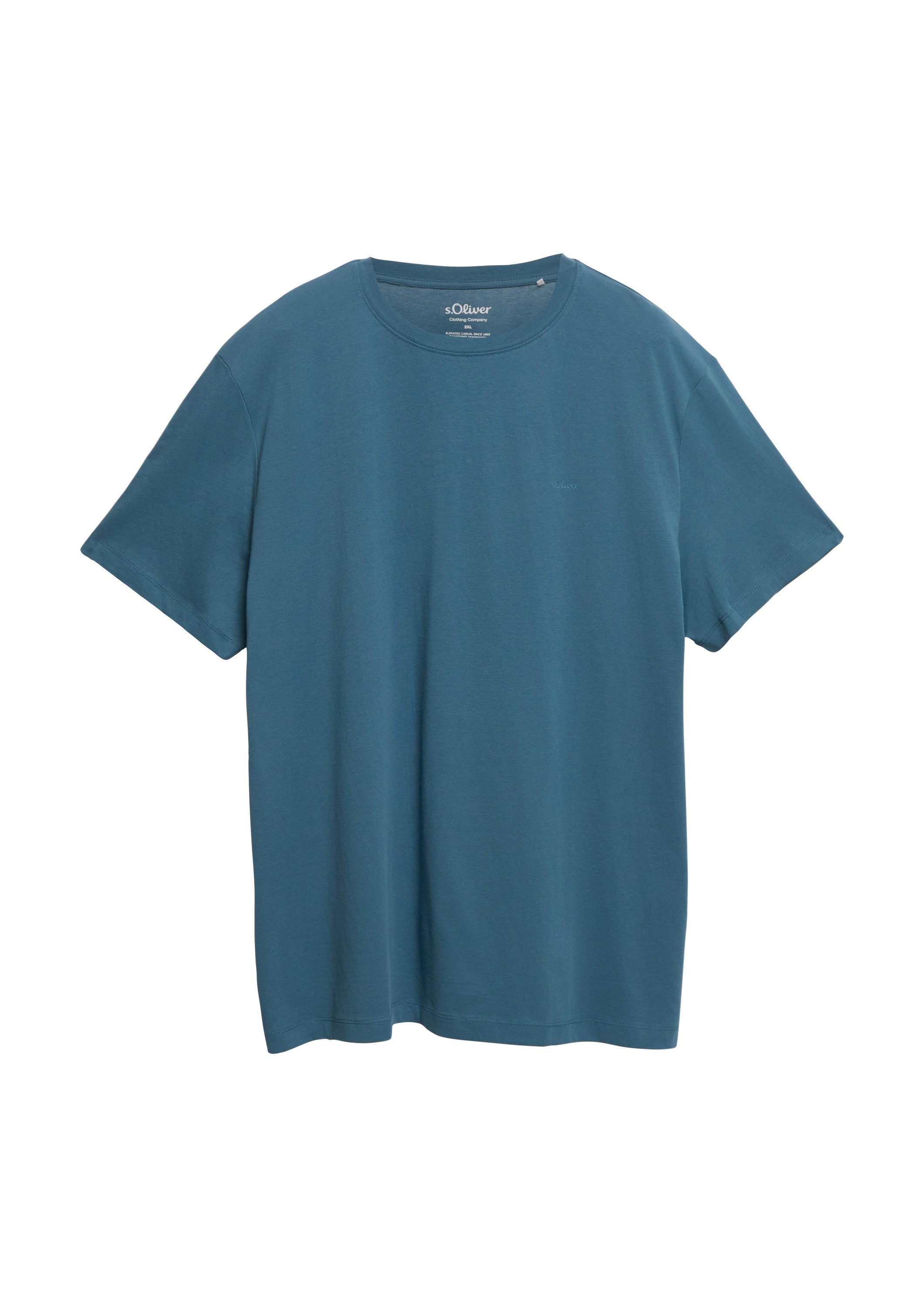 s.Oliver Kurzarmshirt T-Shirt Baumwoll-T-Shirt mit Logo-Print