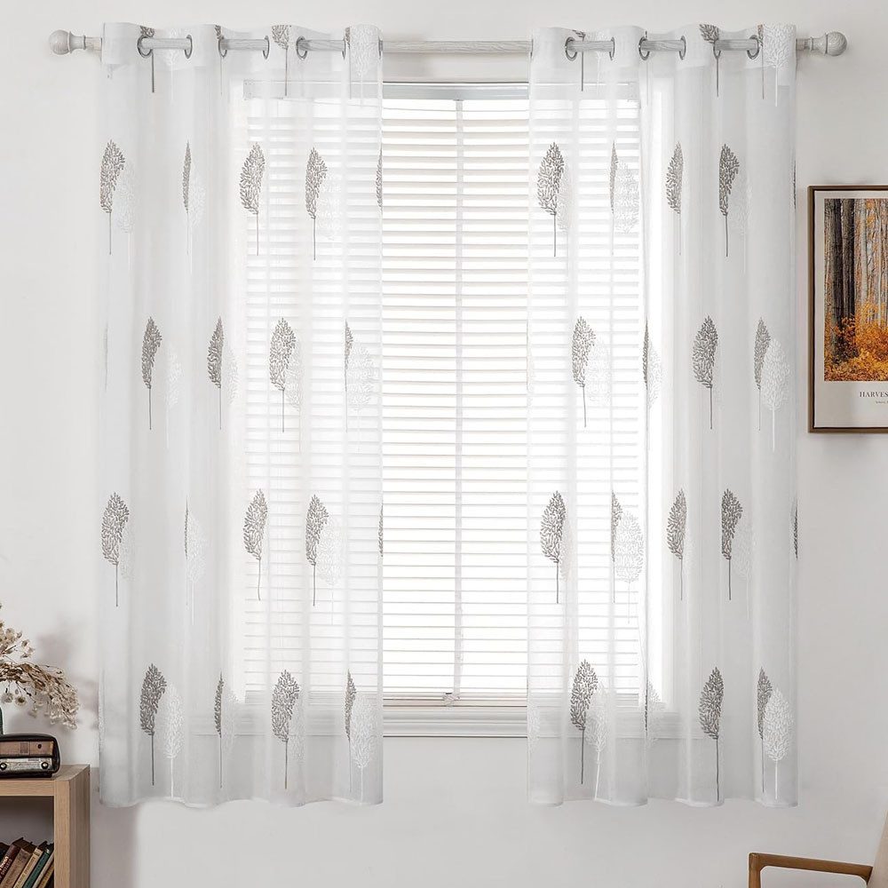 NUODWELL Gardine 2er Set Wohnzimmer Vorhänge, günstig online kaufen