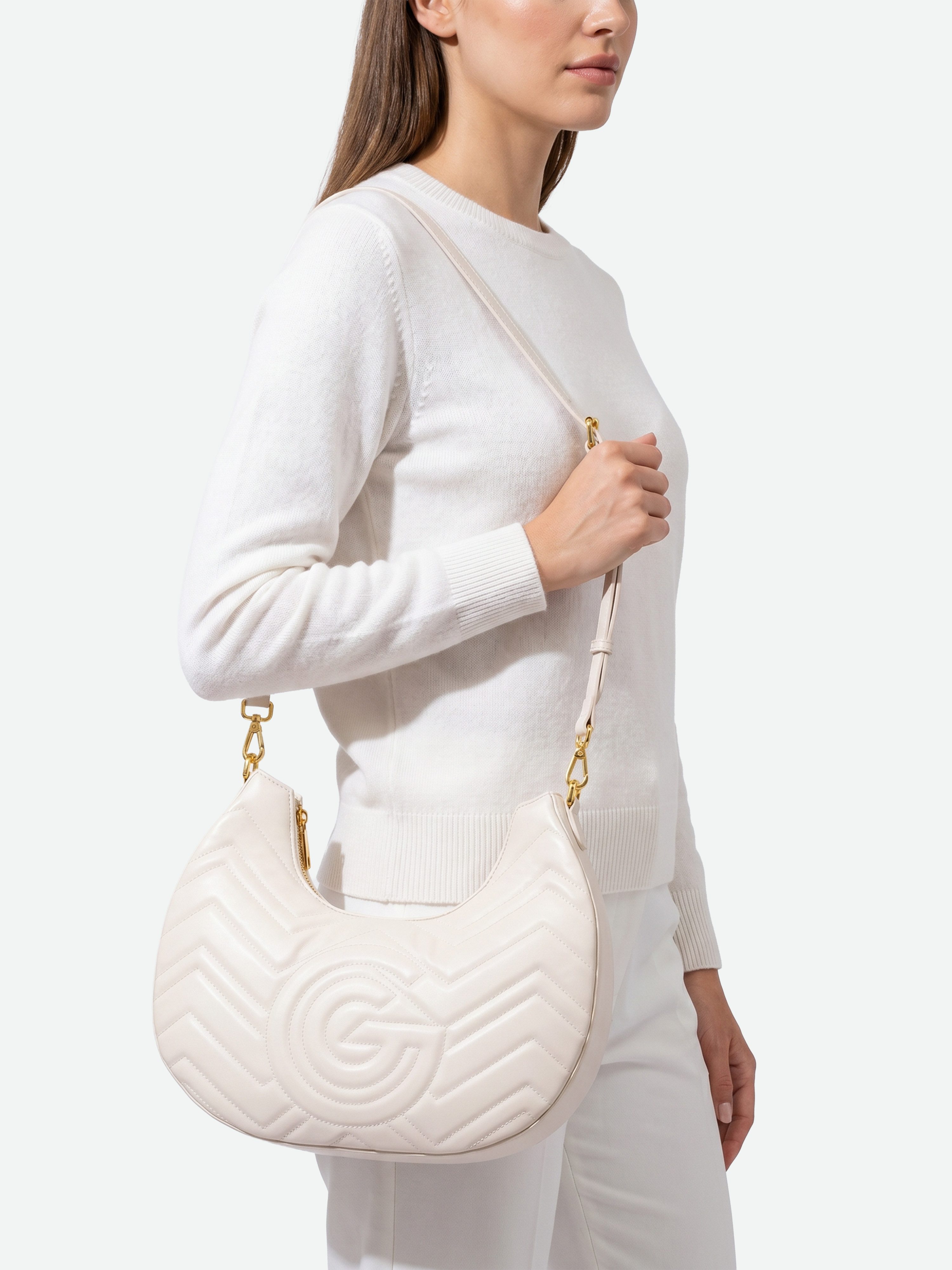 GABRIELLA G By Gabriella Gucci Hobo, Damen Henkeltasche, Schultertasche, Umhängetasche mit vielen Details