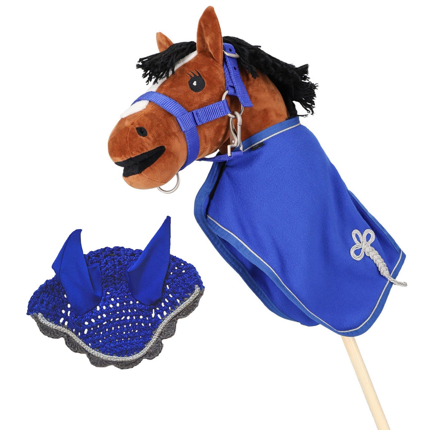Brands of Q B.V Holzpferd Hobby Horse Set - Fleecedecke, Ohrhaube & Halfterset - Ohne Pferd