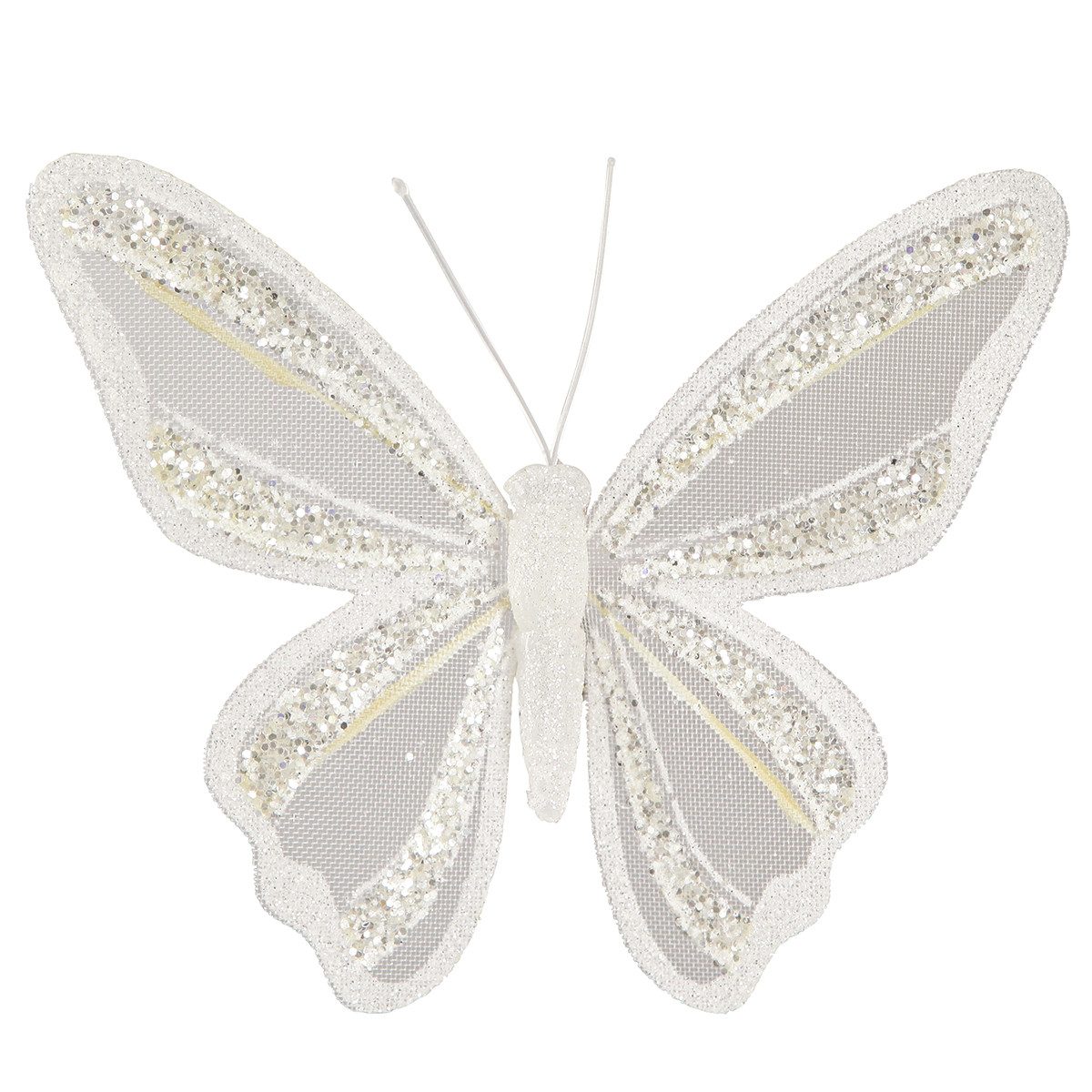 Kaemingk Papierschmetterlinge Schmetterling Deko Hochzeit Tischdeko Glitter Frühling, 2 Stück