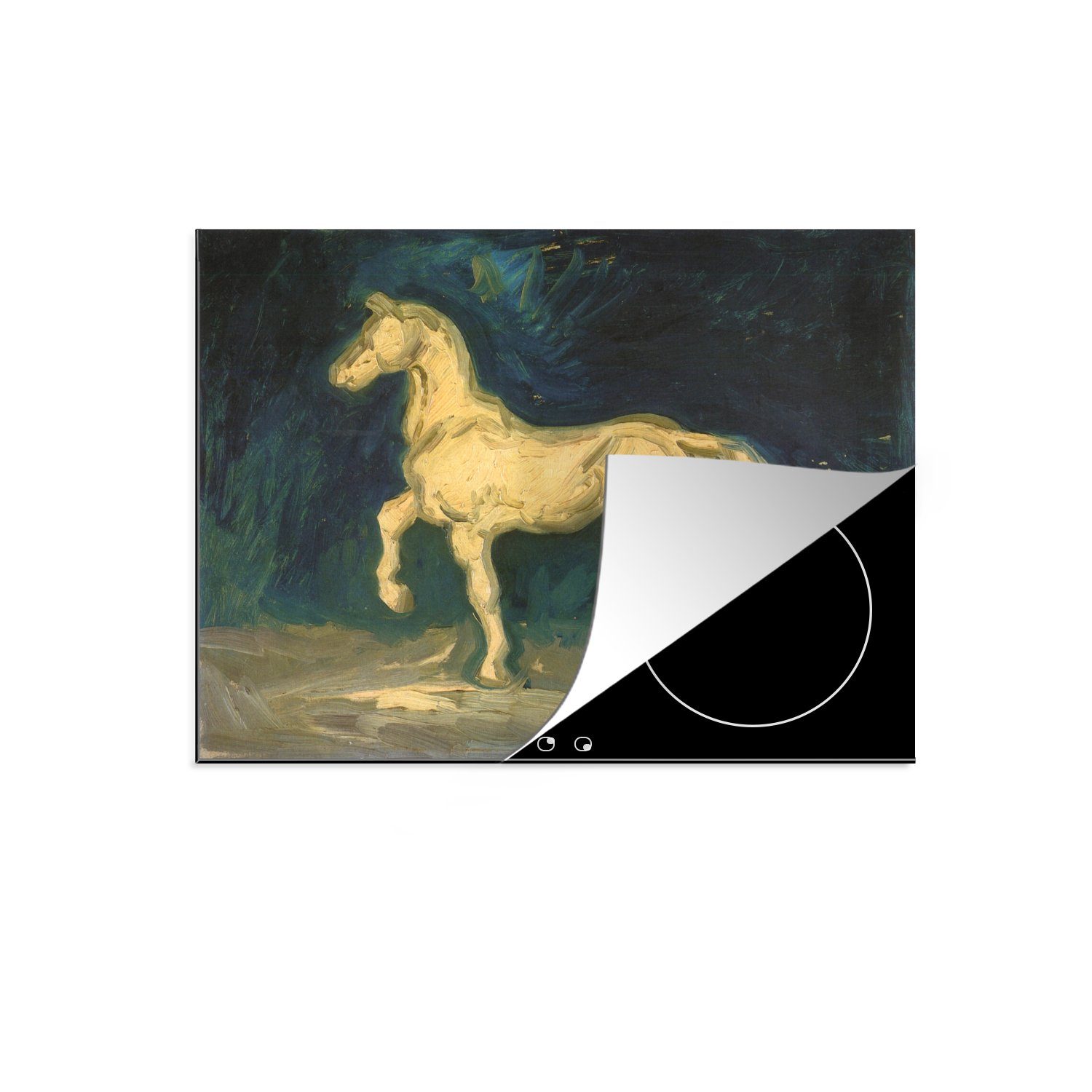 MuchoWow Herdblende-/Abdeckplatte Pferd - van (1 Induktionsmatte Vinyl, cm, die für Ceranfeldabdeckung küche, tlg), Vincent 59x52 Gogh