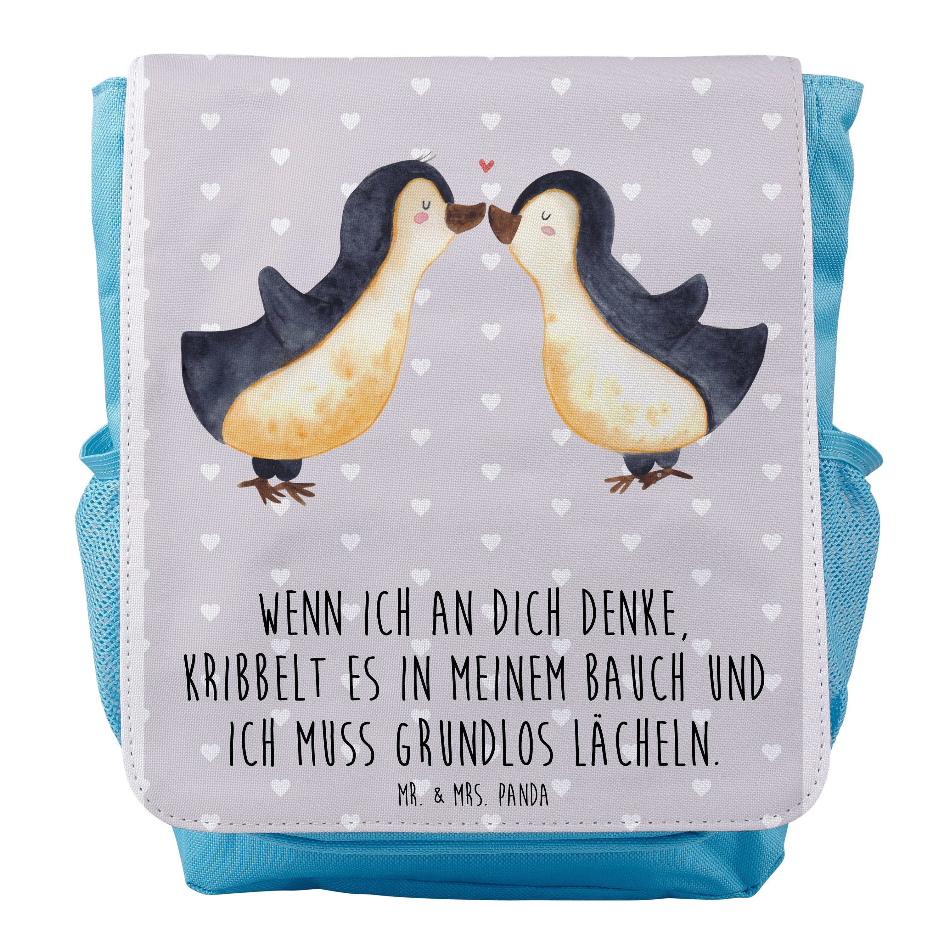 Verkaufsgespräch Mr. & Mrs. Panda Jahrestag, Geschenk, Valentinstag, Kuss - Pastell Kinderrucksack - Grau Kin Pinguine