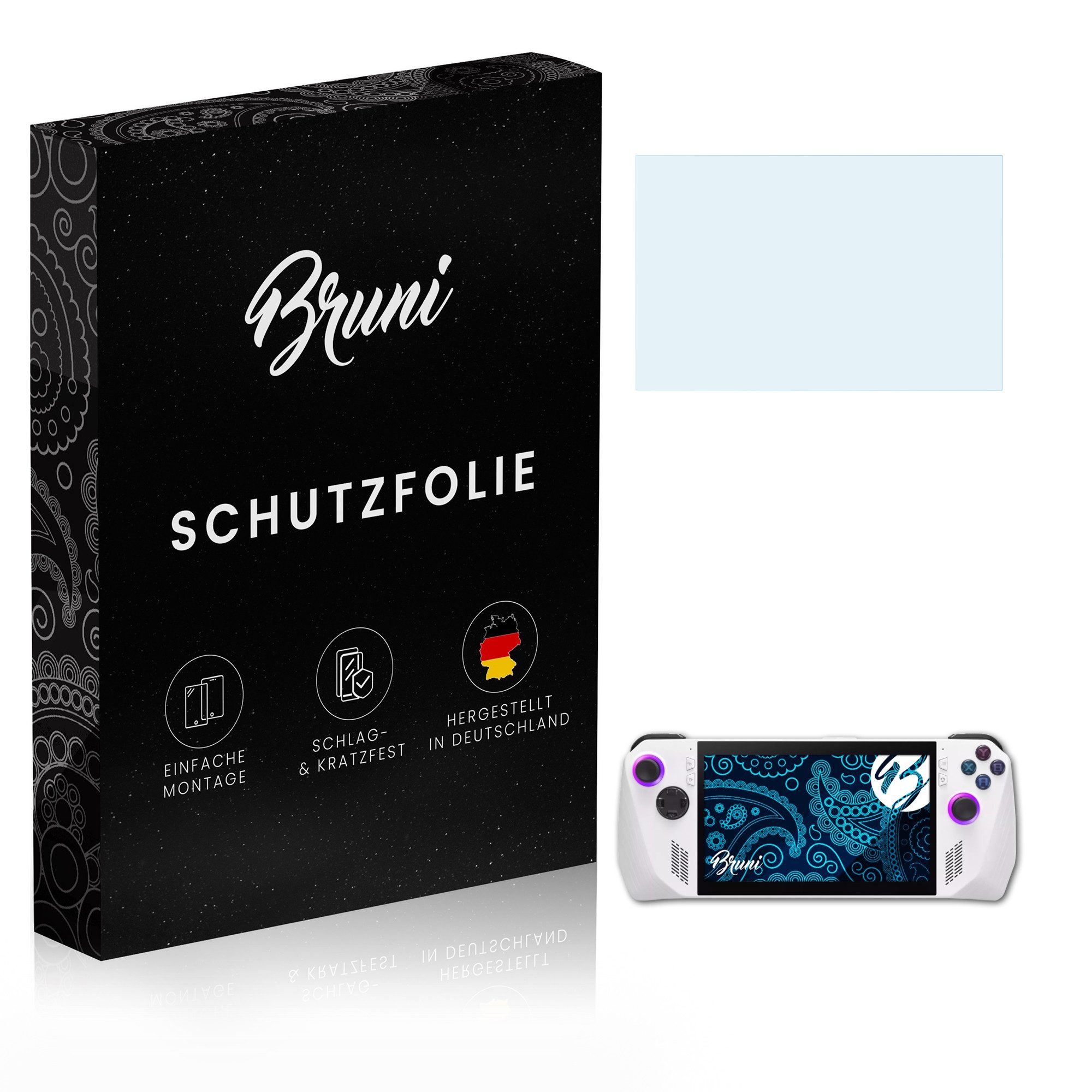 Bruni Schutzfolie für Asus ROG Ally RC71L 2023, (2 Folien), praktisch unsichtbar