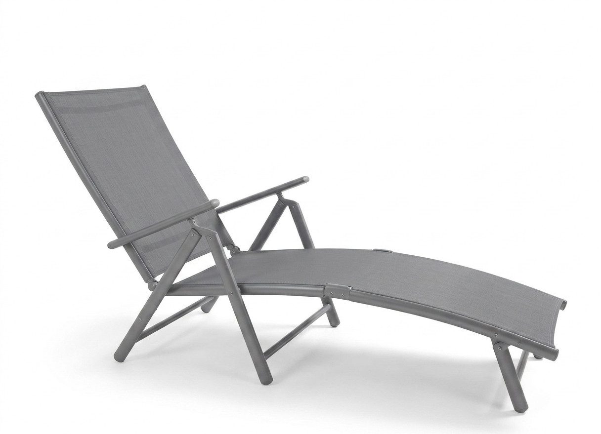 BruKa Gartenliege Sonnenliege RIO Grau Gartenliege Liegestuhl Strandliege Liege