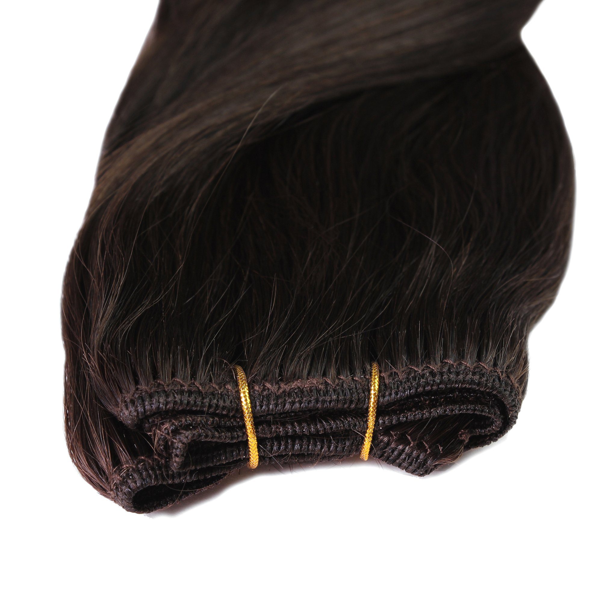 Hellbraun 40cm hair2heart Premium #5/0 Echthaartresse Echthaar-Extension
