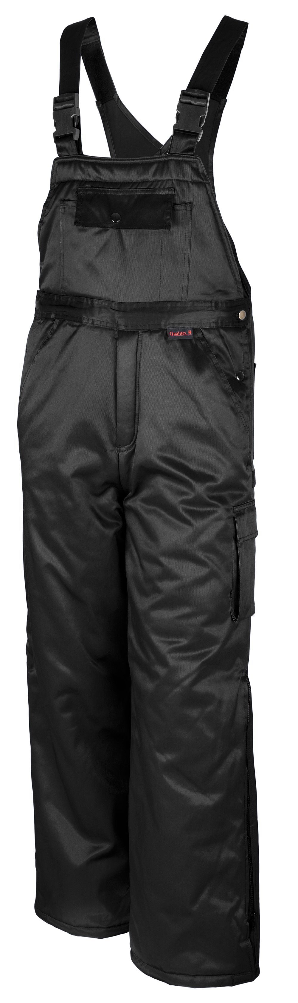 Qualitex Workwear Arbeitslatzhose warme Winterlatzhose aus Mischgewebe - gefütterter Blaumann (1-tlg) Latzhose mit 7 Taschen - …