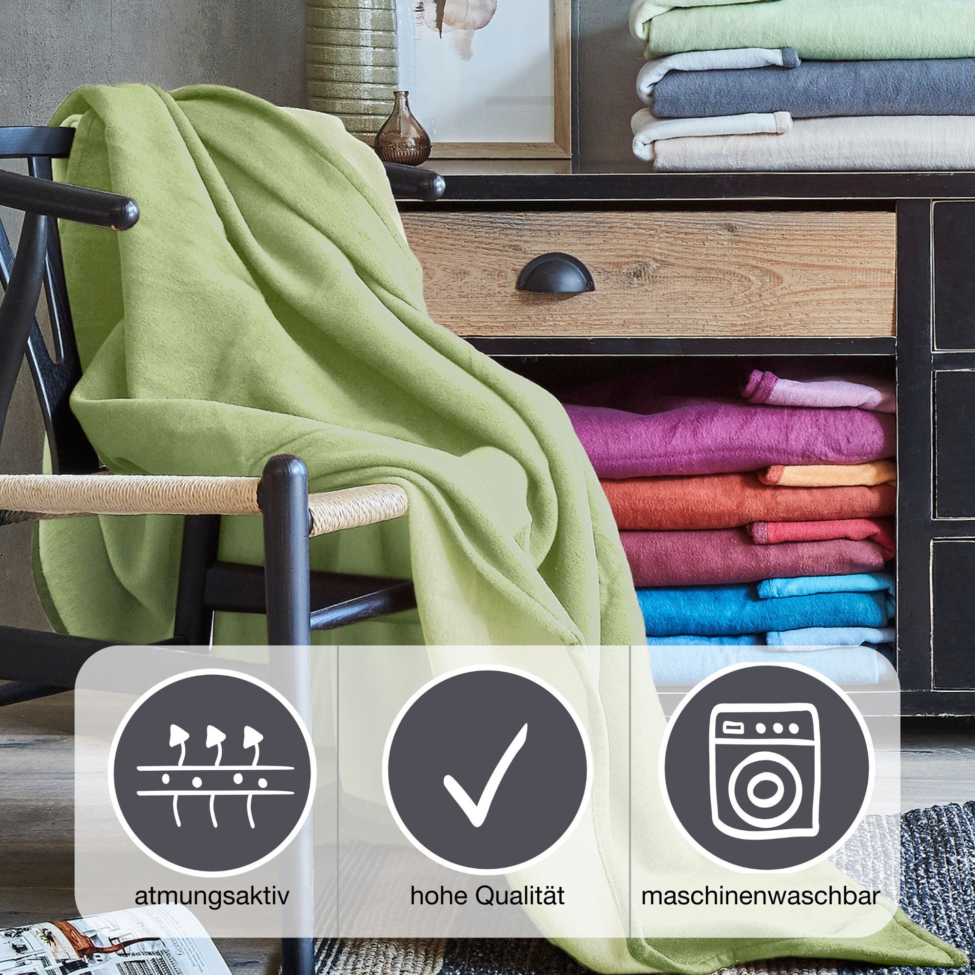 Wohndecke Cotton Pur, IBENA, in trendigen Farben günstig online kaufen