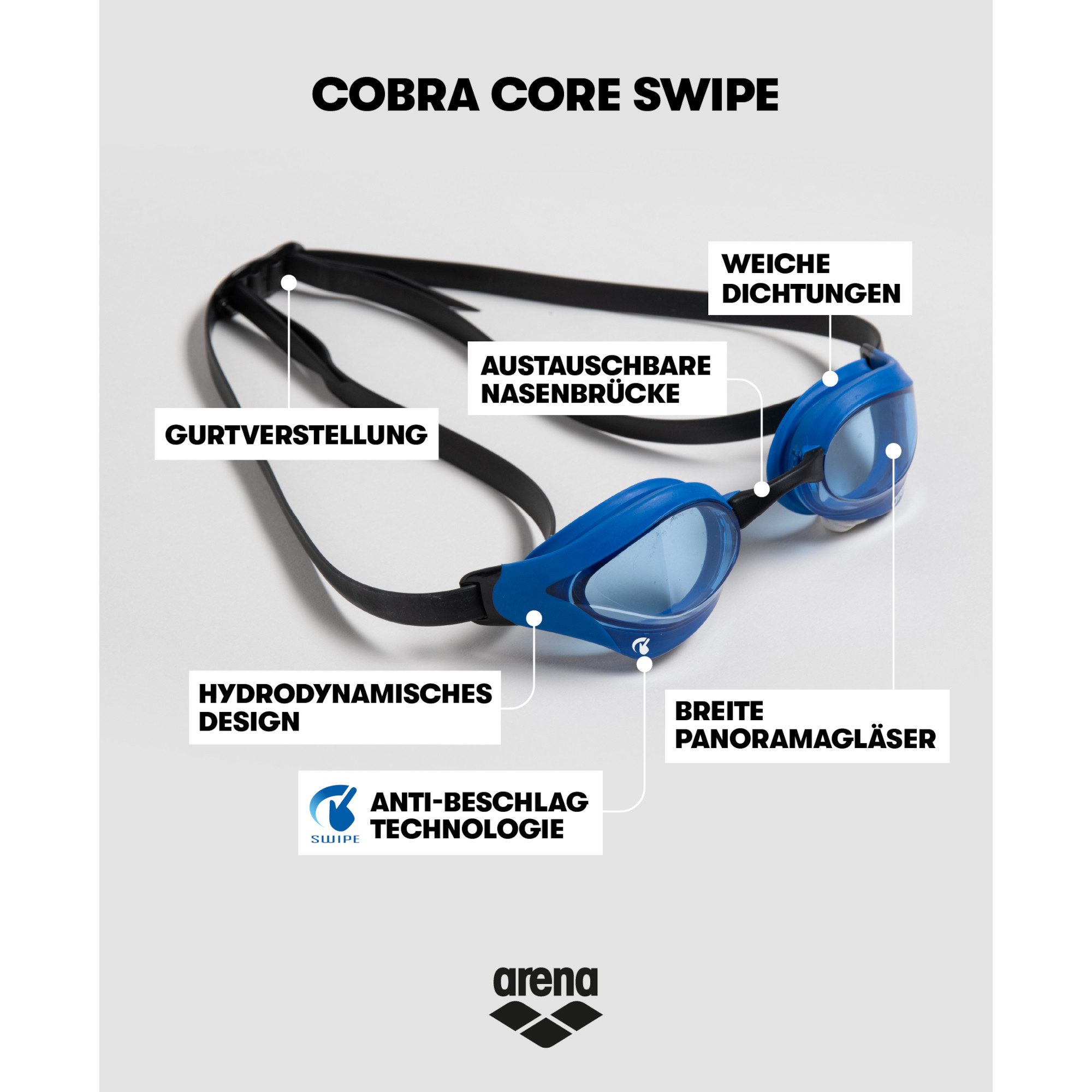 Arena Schwimmbrille Arena Schwimmbrille Cobra Core Swipe 003930