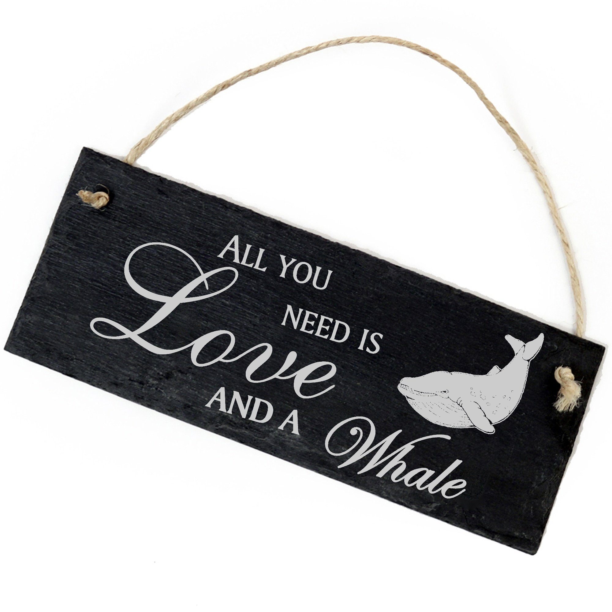 Dekolando Hängedekoration Wal 22x8cm All you need is Love and a Whale